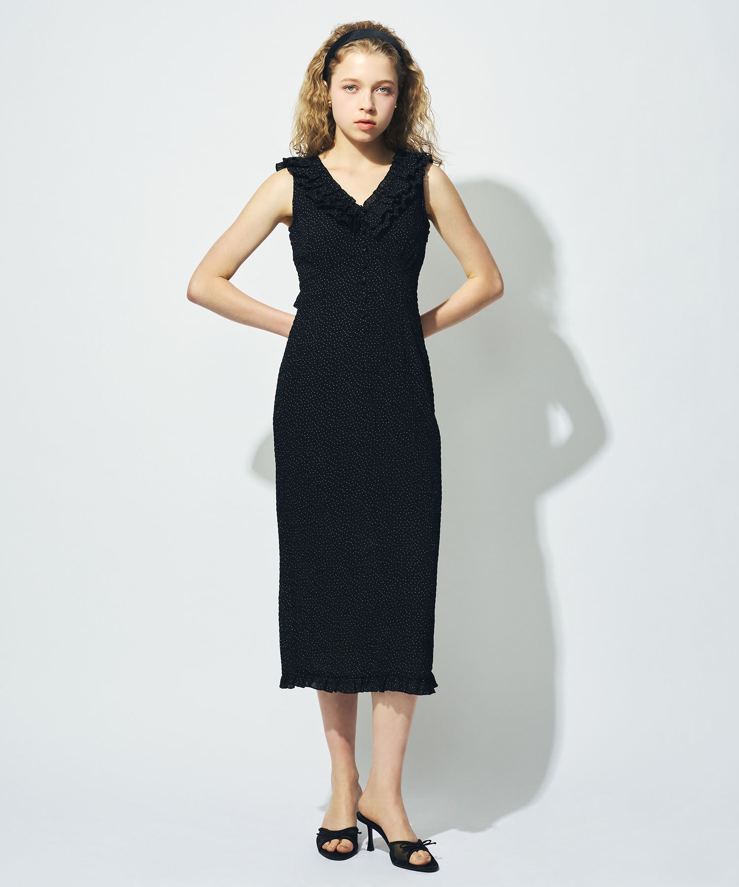 シフォンドットフリルワンピース