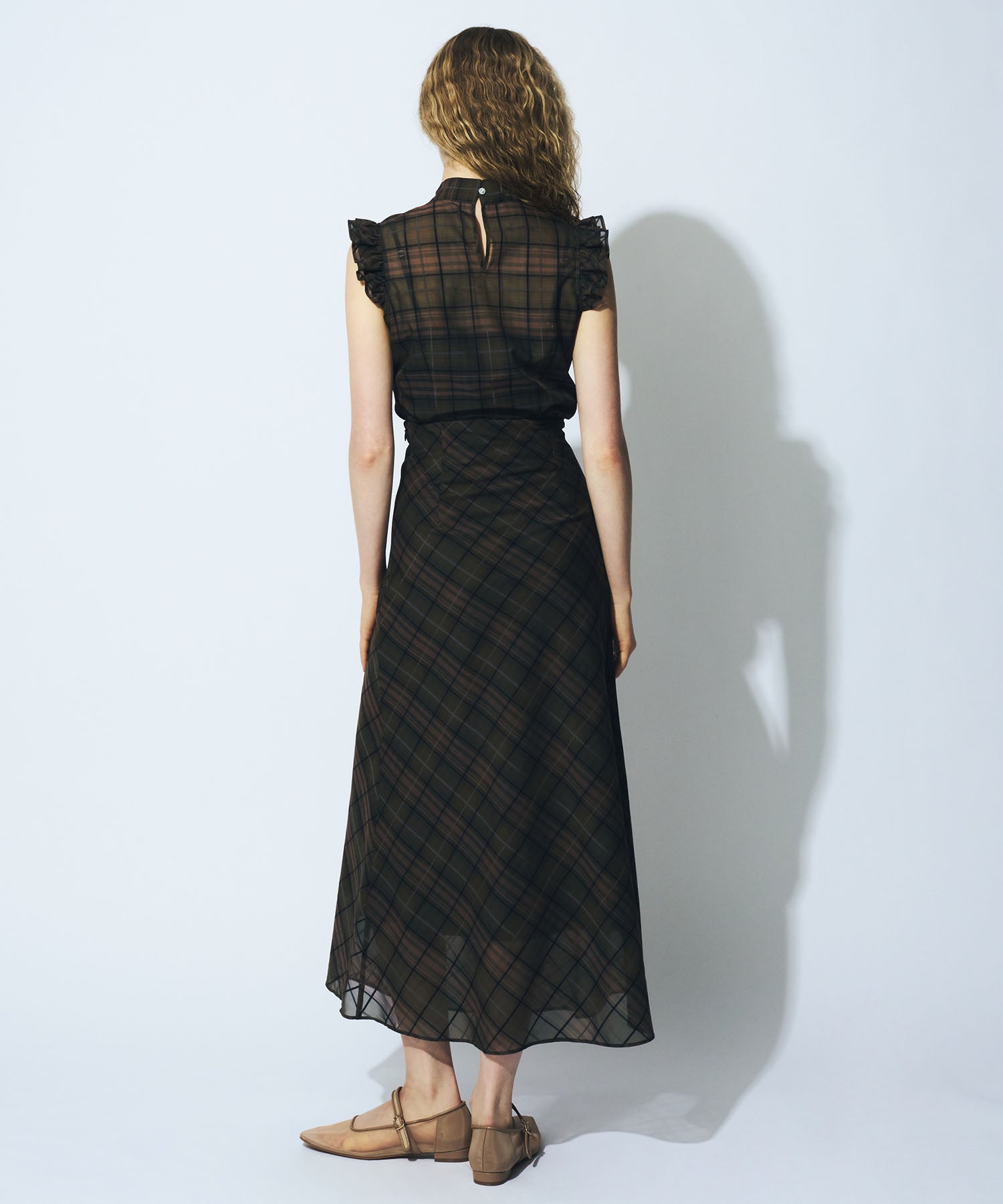 【予約】シアーチェックバイヤススカート