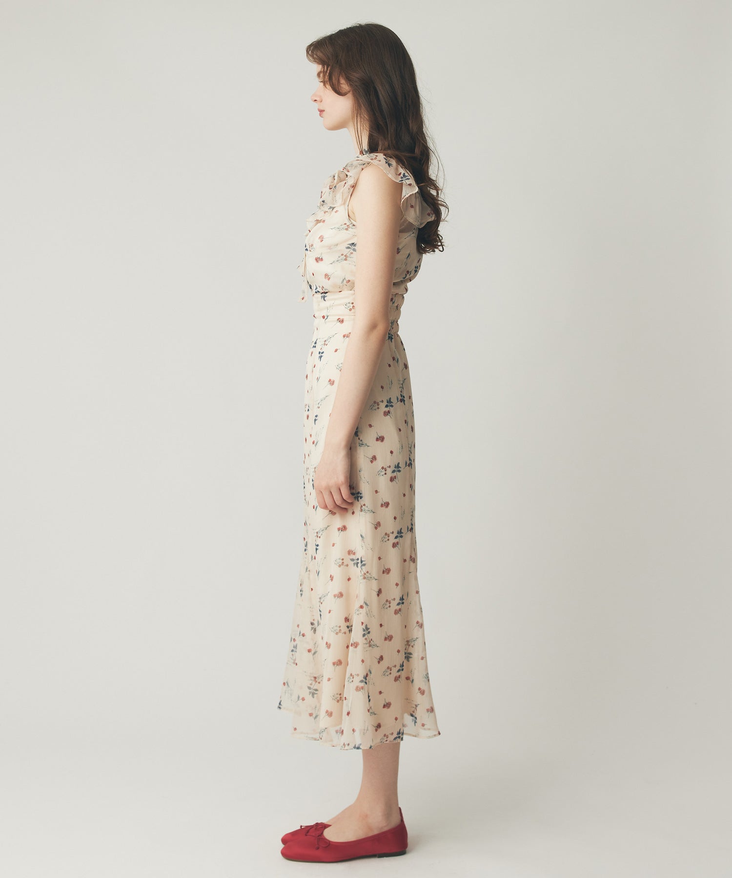 シアーシフォンフラワースカート