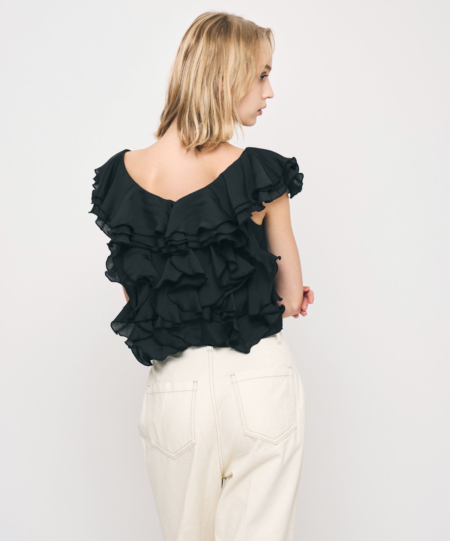 【予約】シアーフレアフリルブラウス