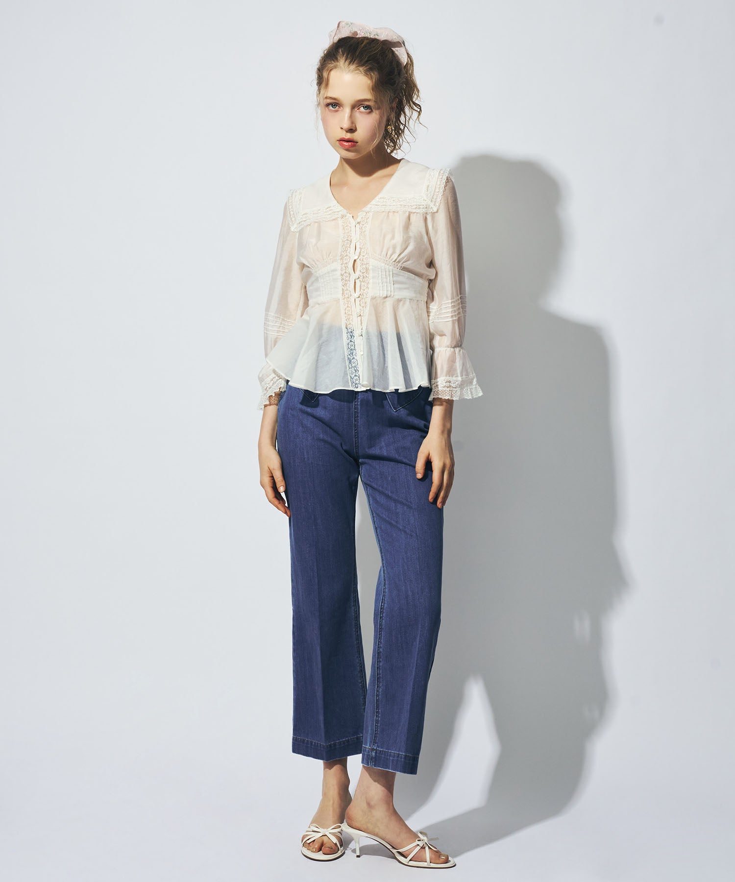 【予約】セーラーカラーレースブラウス