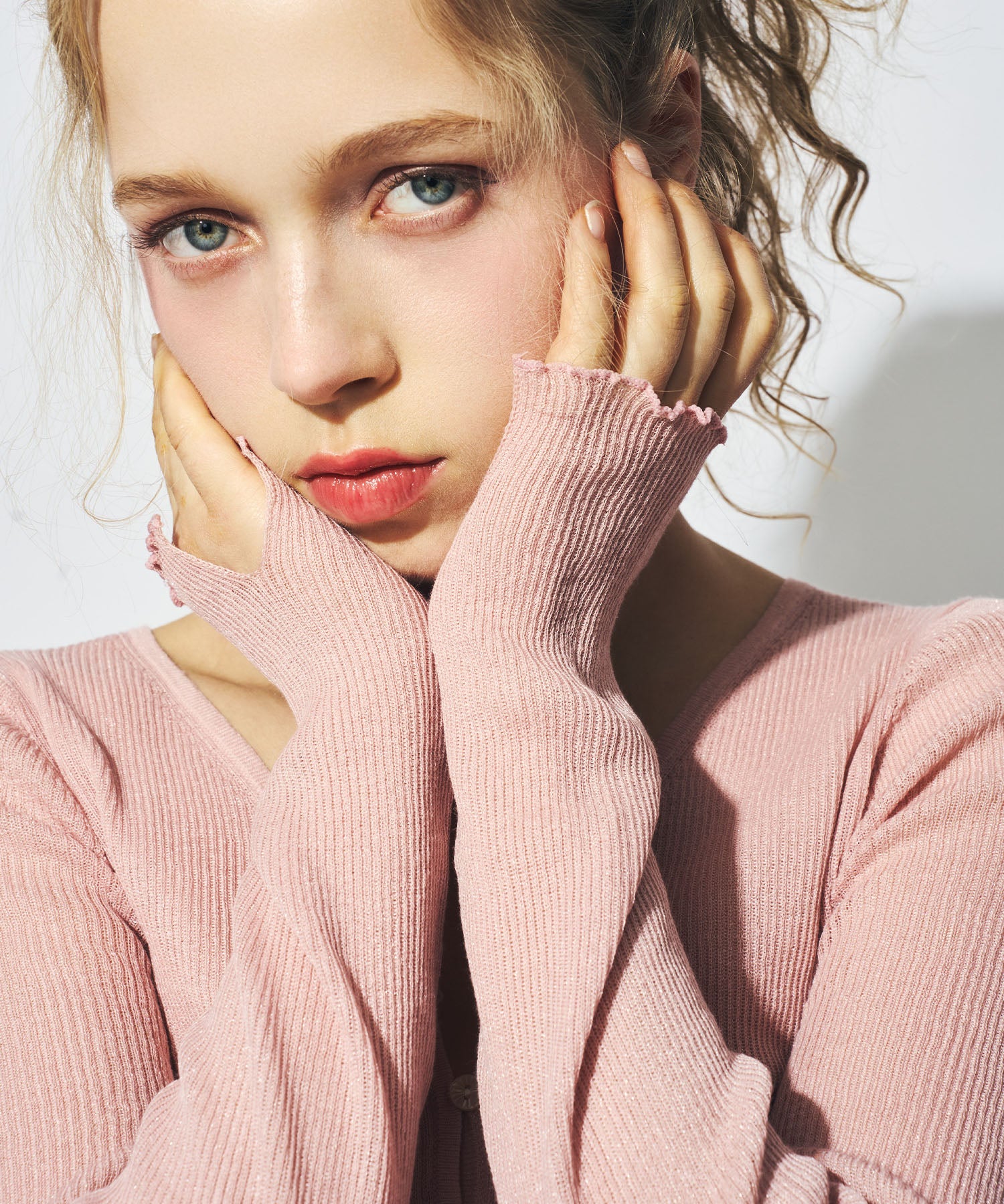 シアーリブニットカーディガン