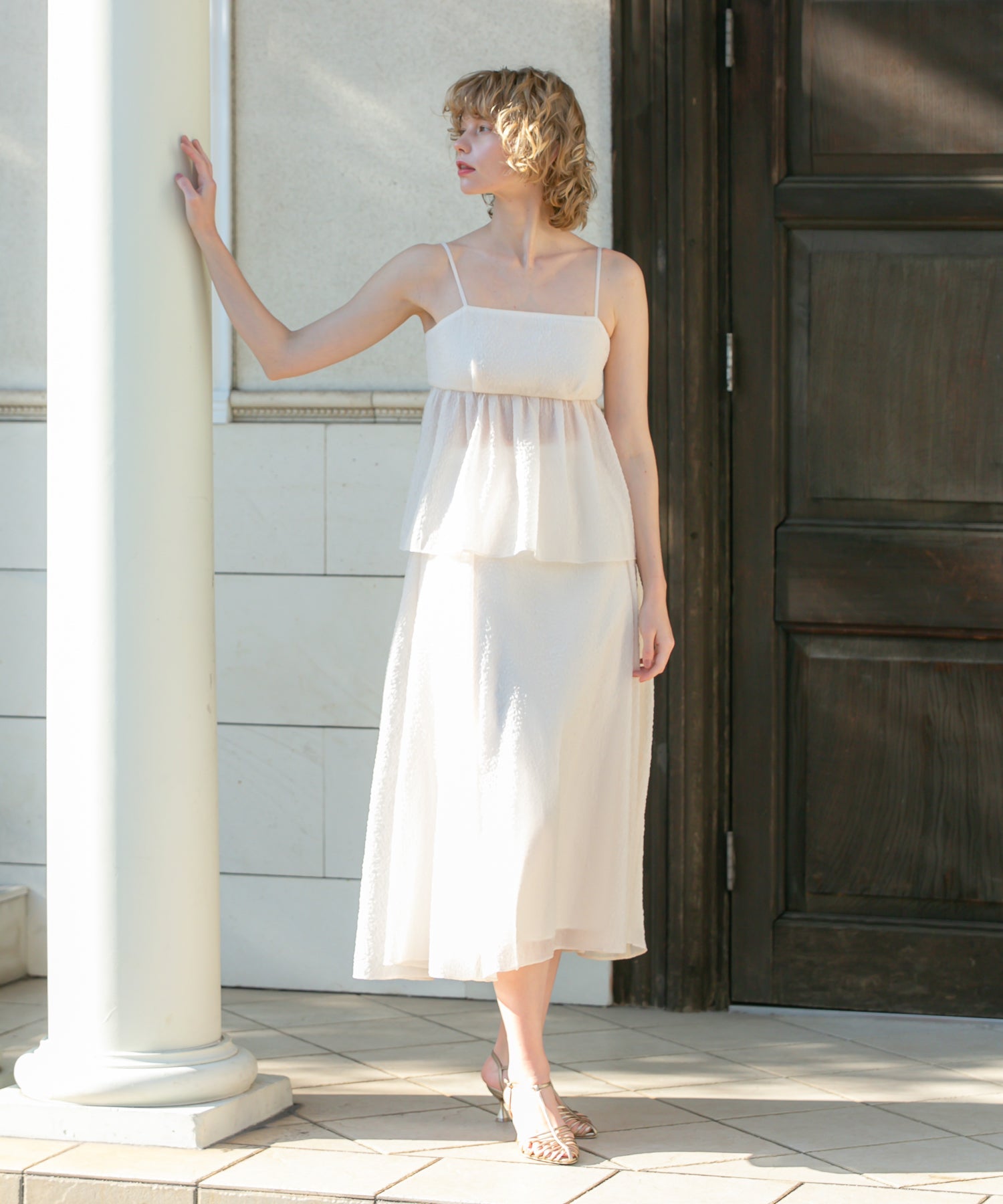 壓花透明風琴半身裙