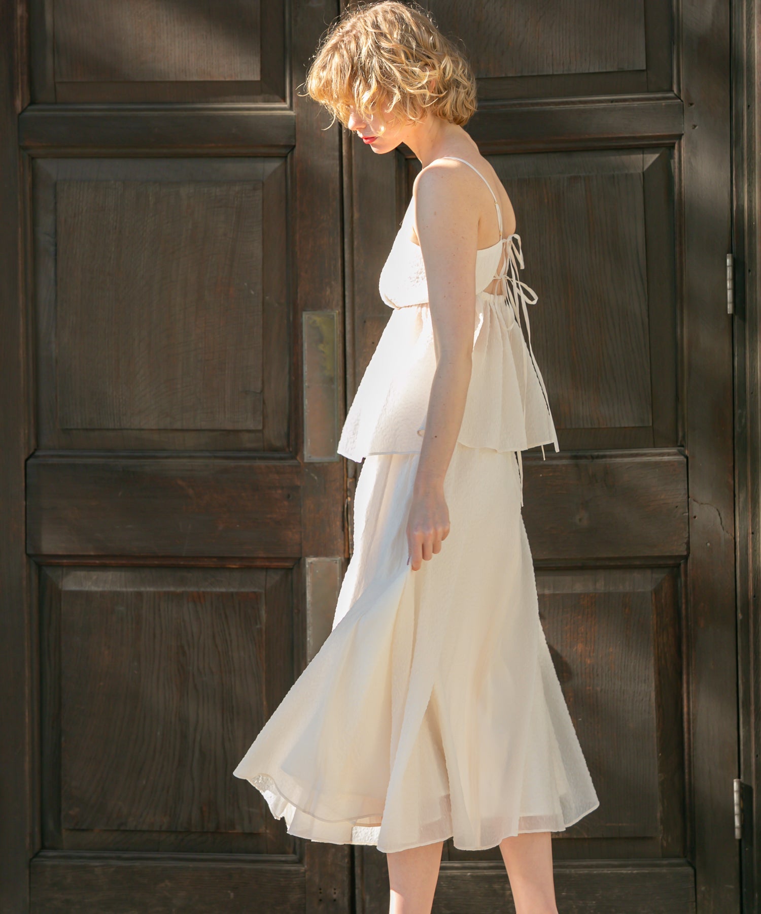 壓花透明風琴半身裙