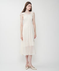 シフォンレースピンタックワンピース