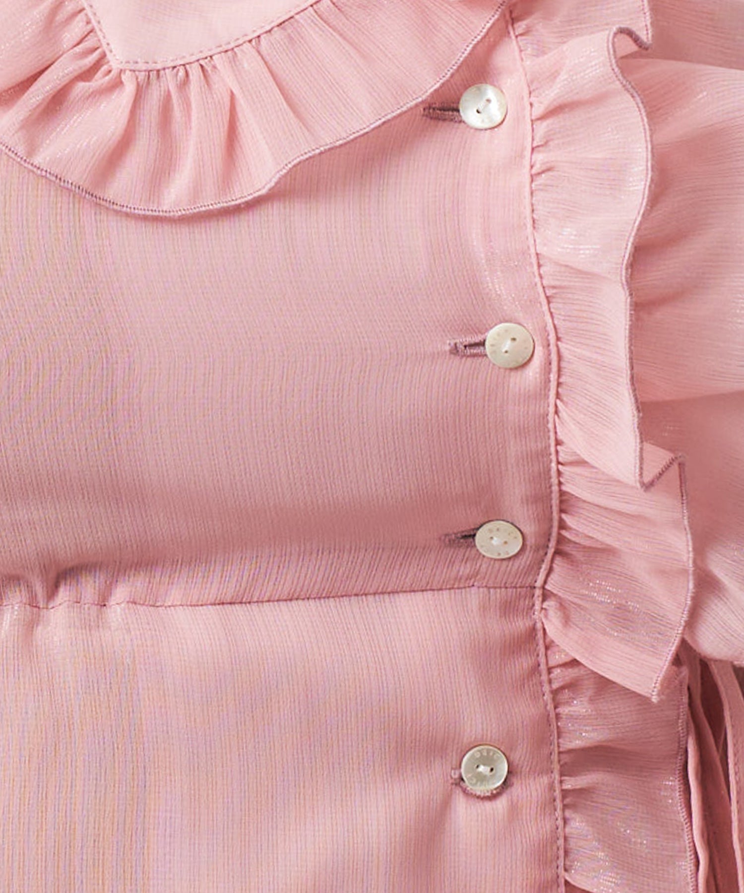 【預訂】金銀絲條紋荷葉邊襯衫