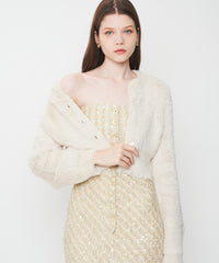 ファーライクショートカーディガン