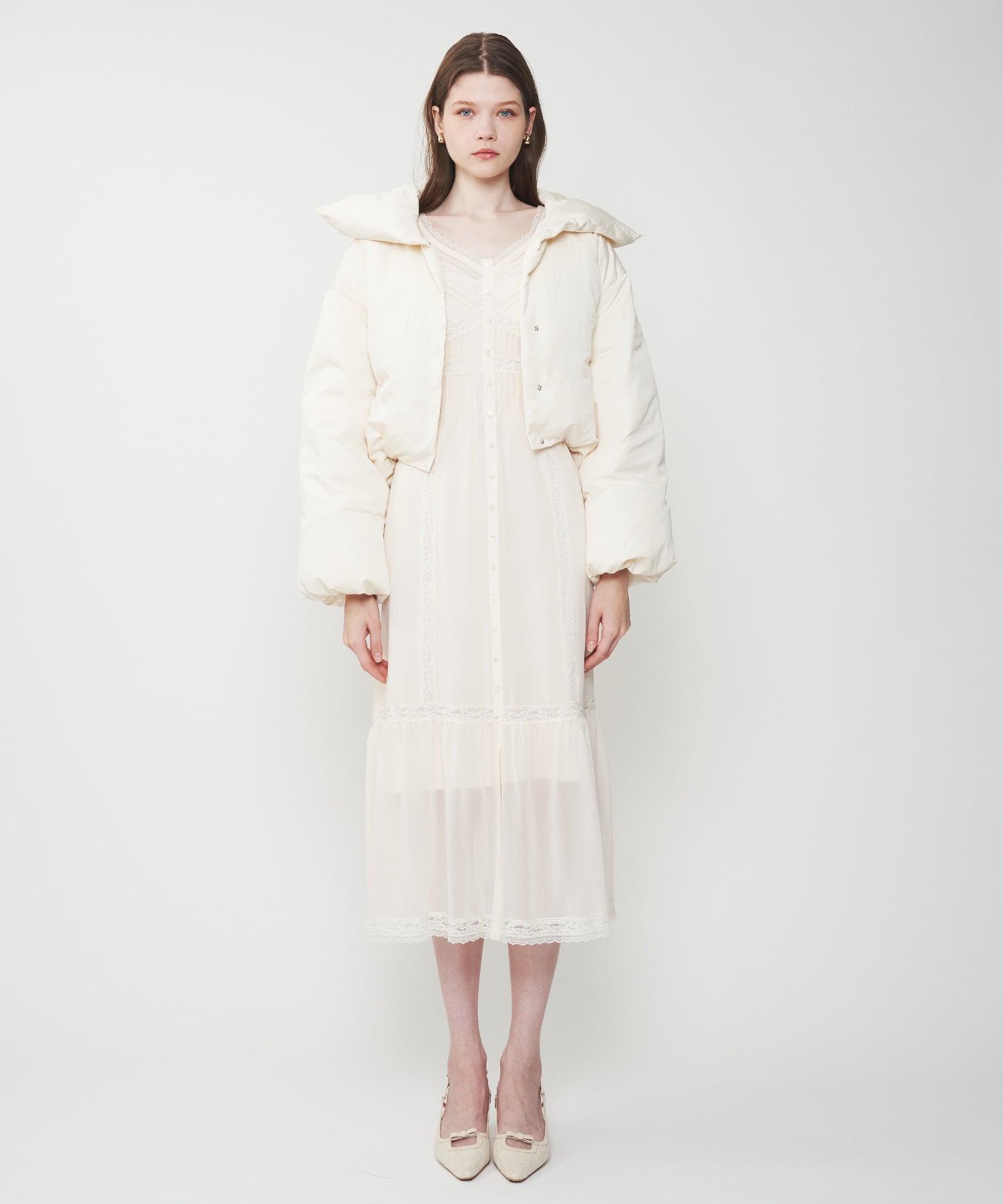 ボリュームカラーショートダウンコート