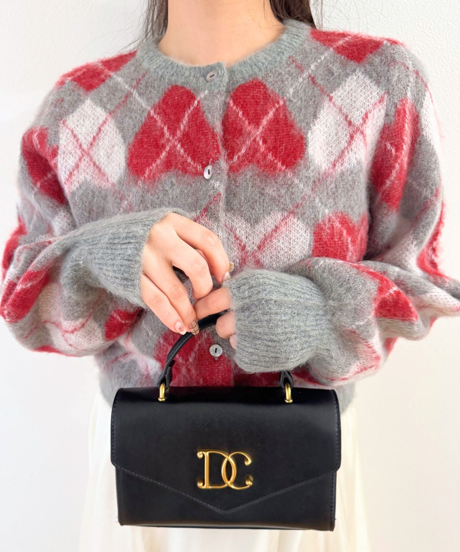 ハートアーガイルカーディガン