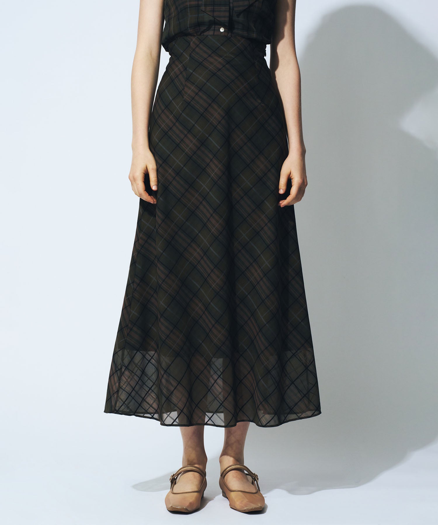 【予約】シアーチェックバイヤススカート