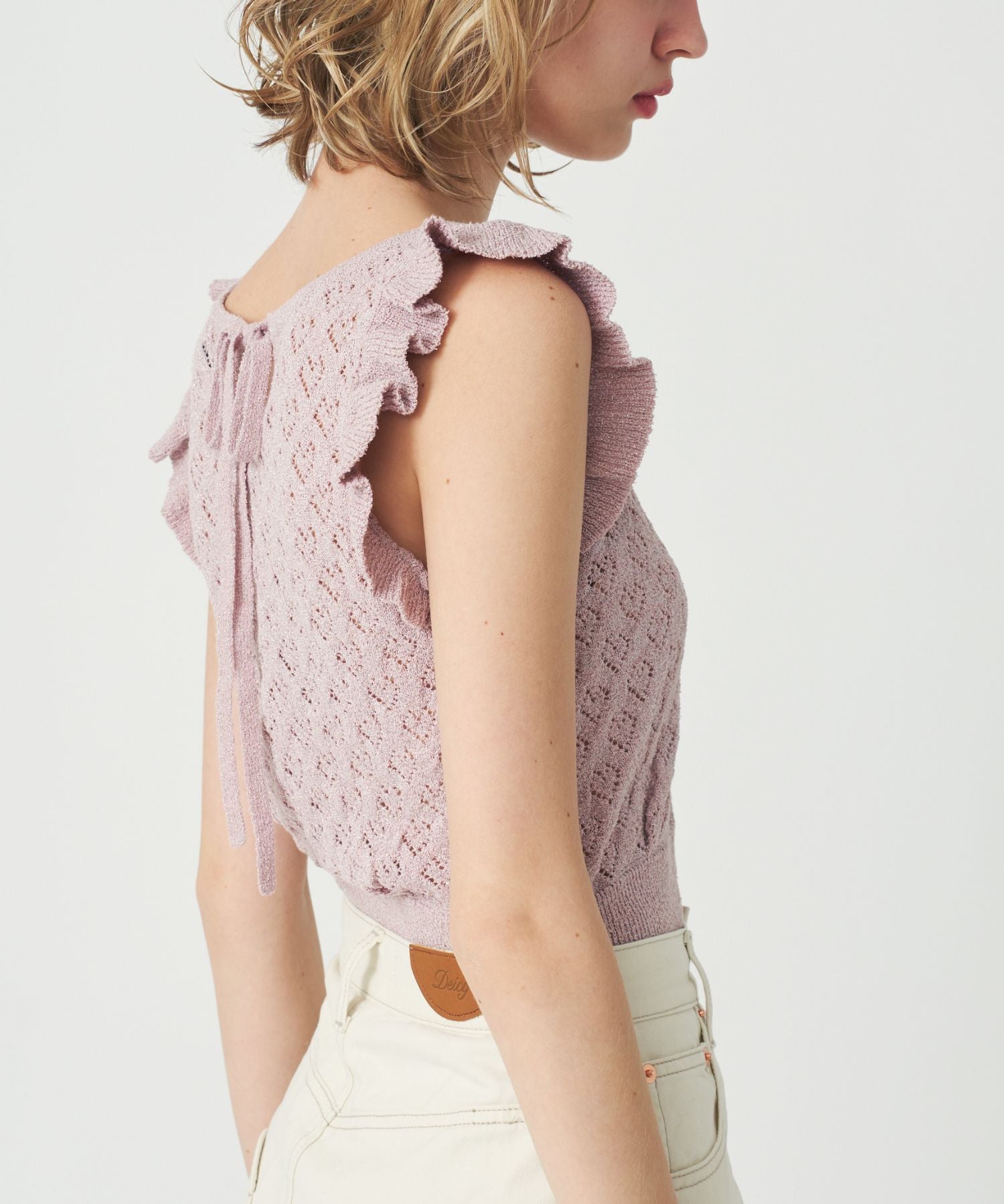 【預訂】金銀花毛圈心型針織