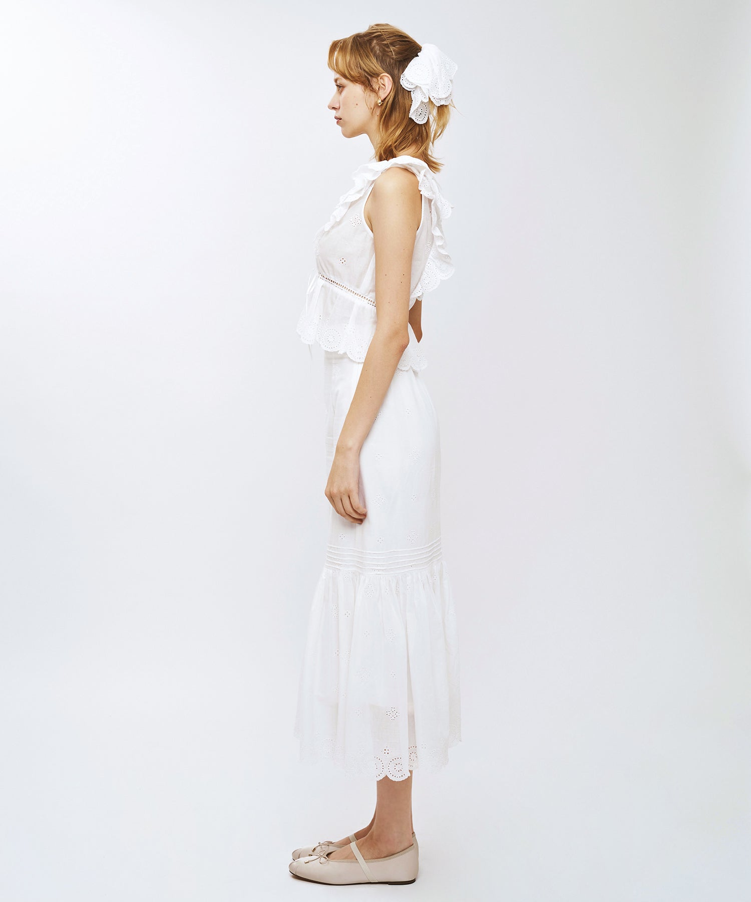 コットンボイルフラワーブラウス