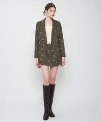 ダブルブレストフラワーストライプジャケット