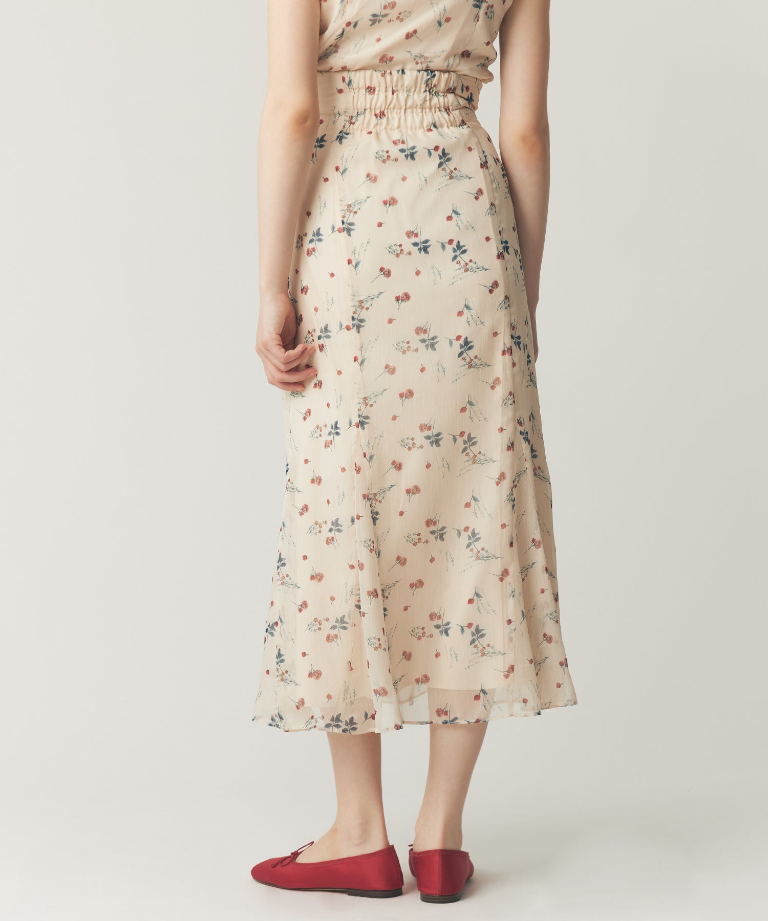 シアーシフォンフラワースカート