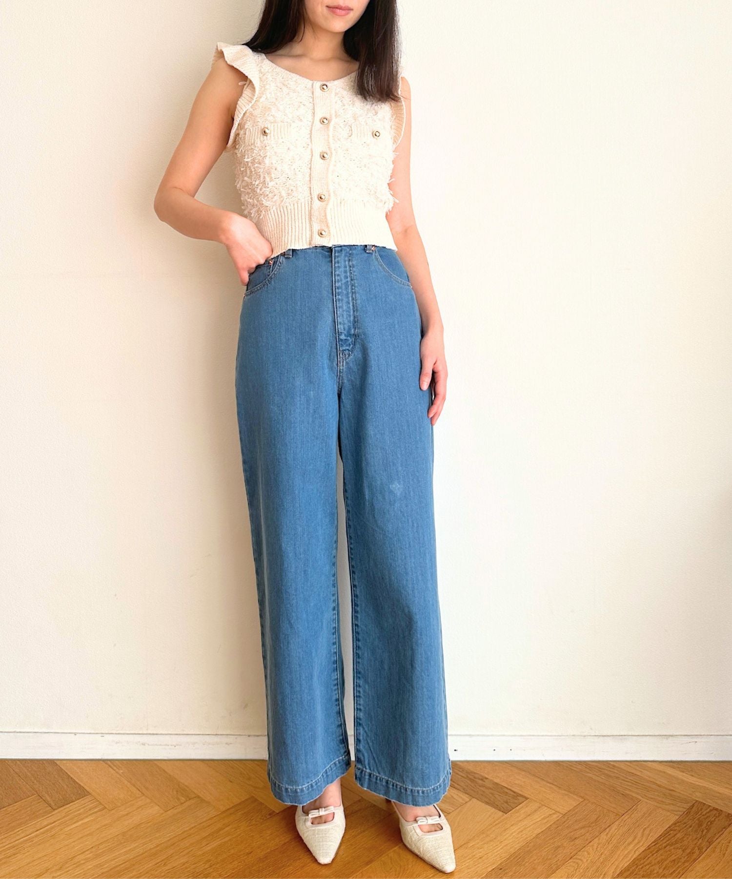 【預訂】絲帶流蘇荷葉邊針織