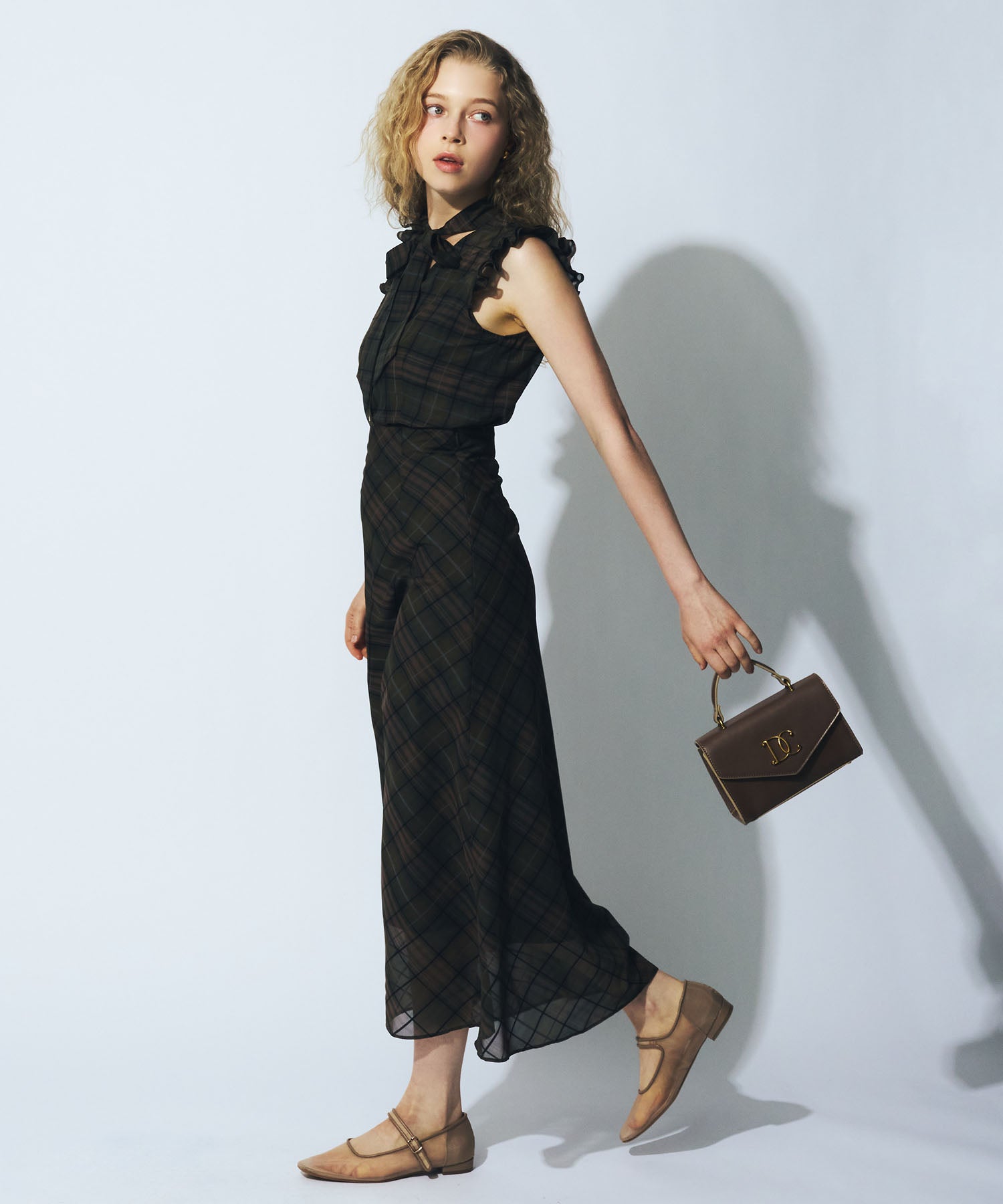 【予約】シアーチェックボウタイブラウス