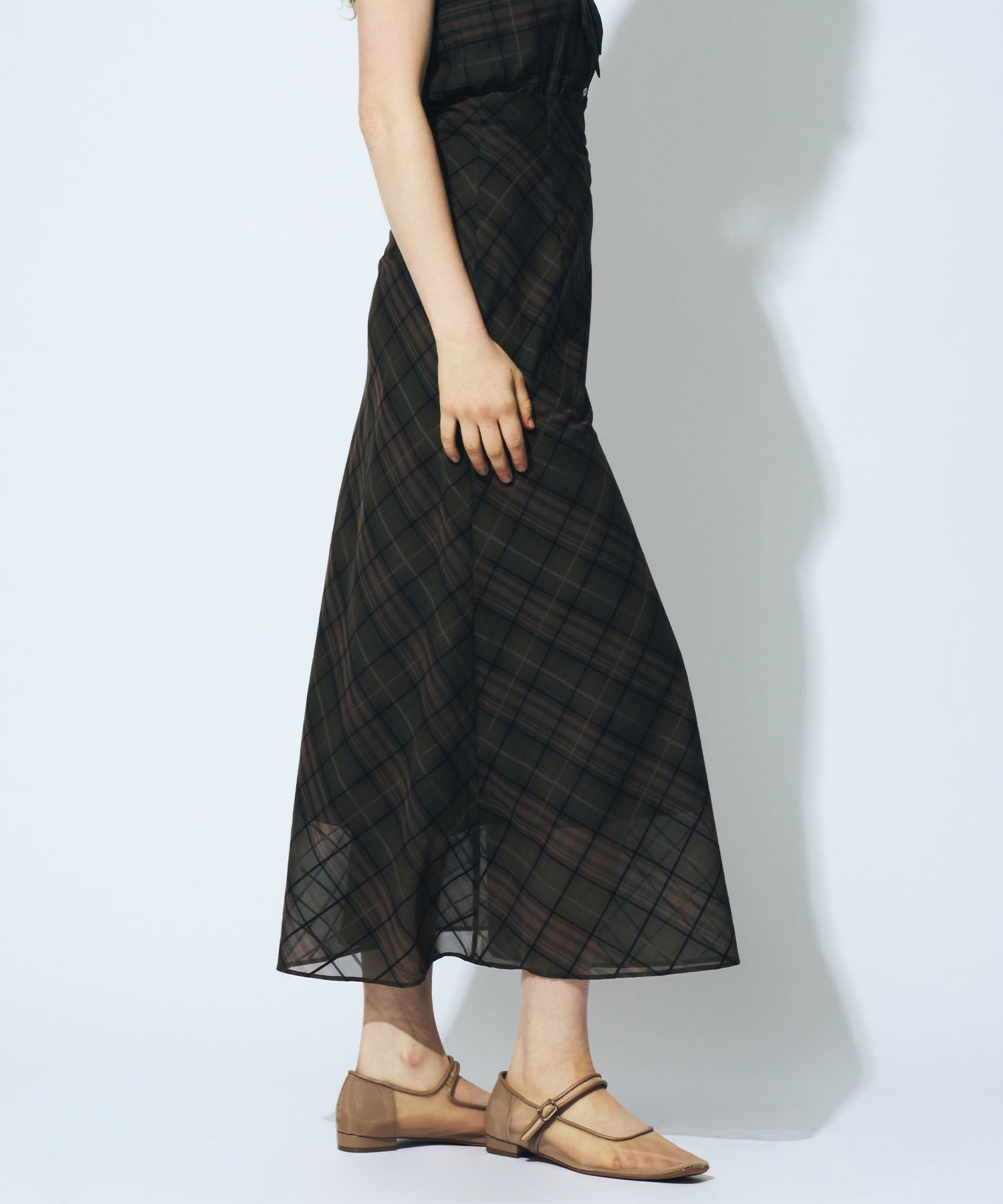 【予約】シアーチェックバイヤススカート