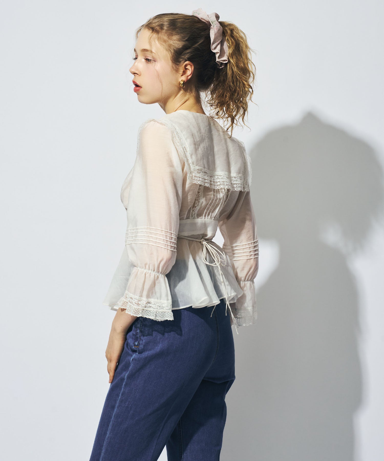 【予約】セーラーカラーレースブラウス