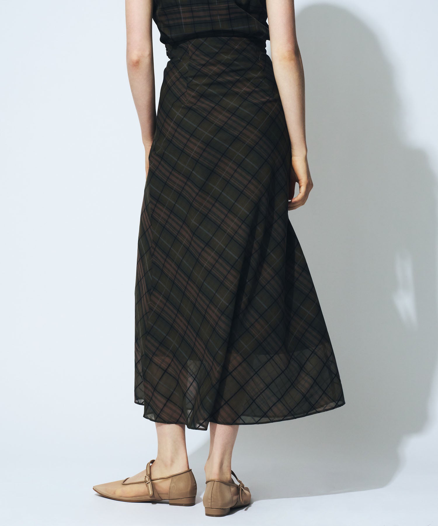 【予約】シアーチェックバイヤススカート