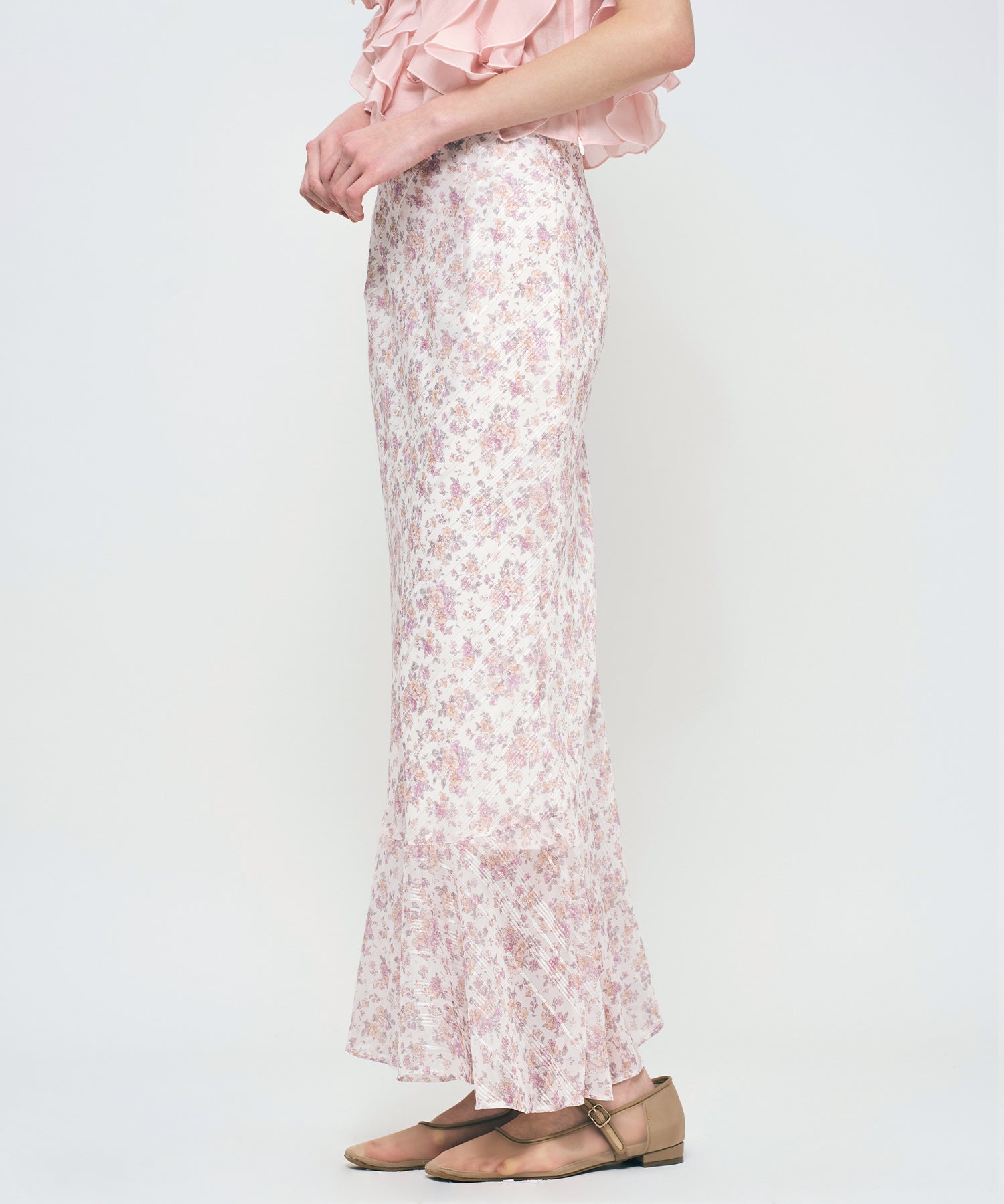 フルールラメシフォンスカート