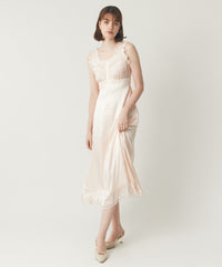 シルクピンタックレースワンピース