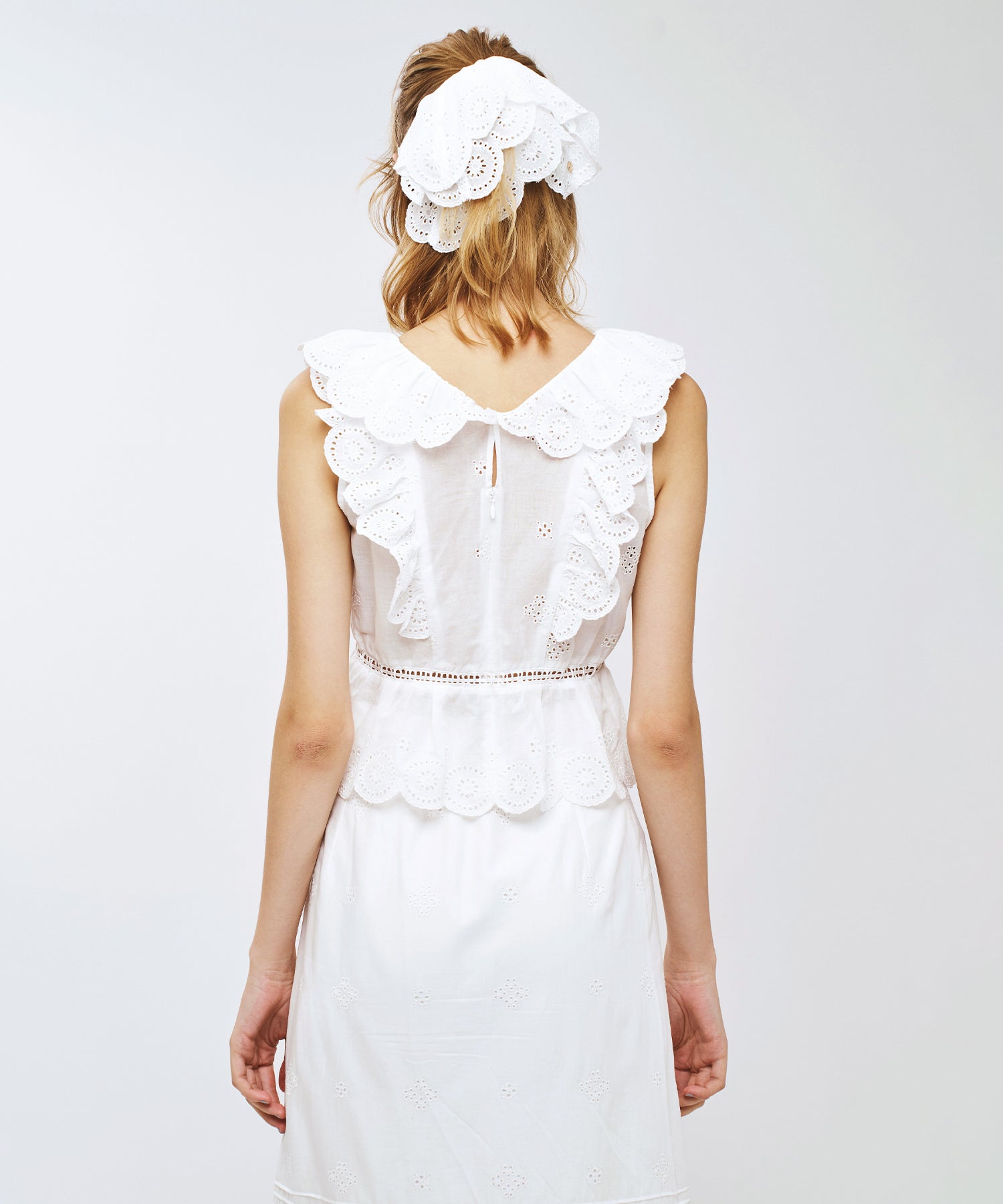 コットンボイルフラワーブラウス