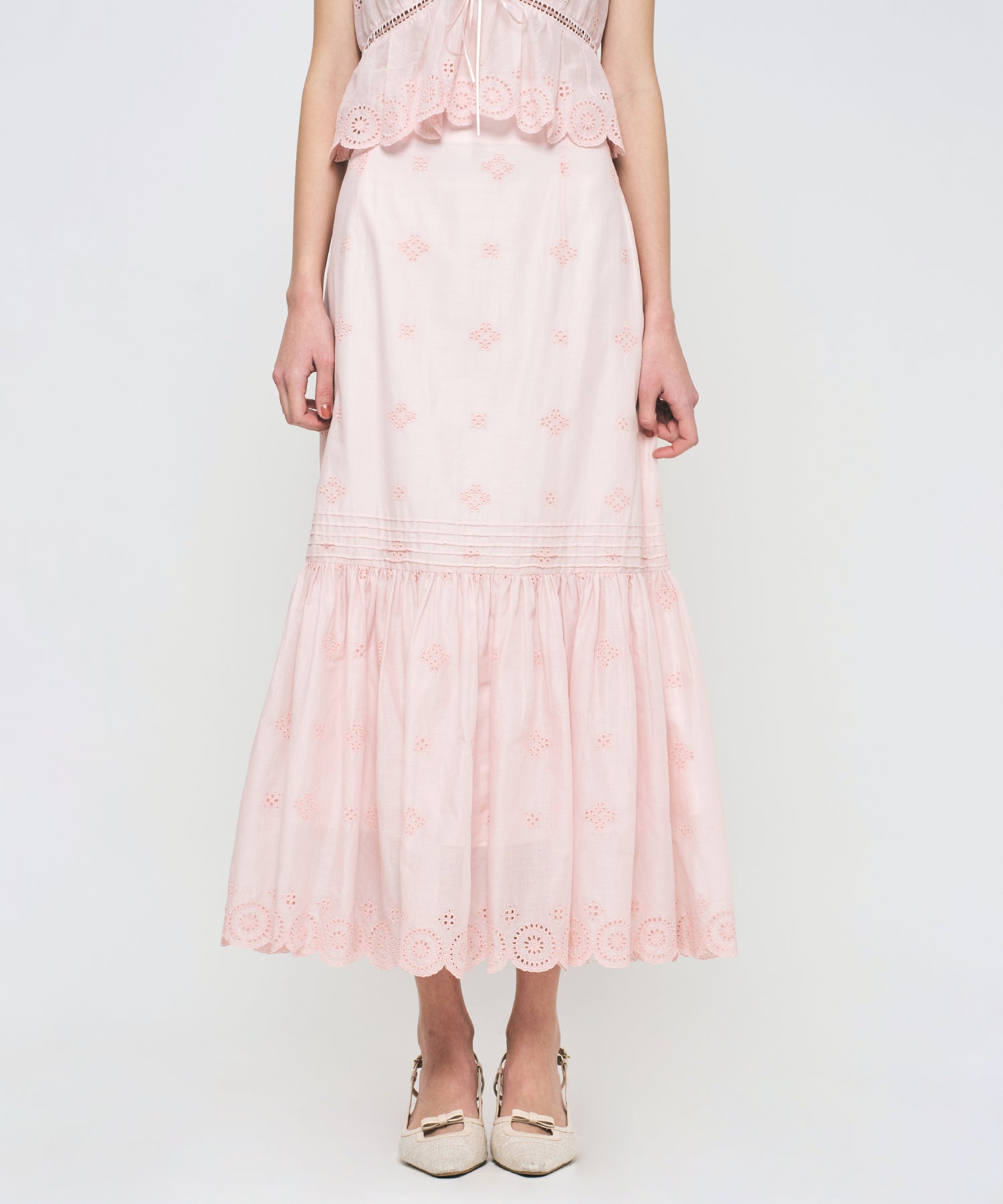 コットンボイルフラワースカート