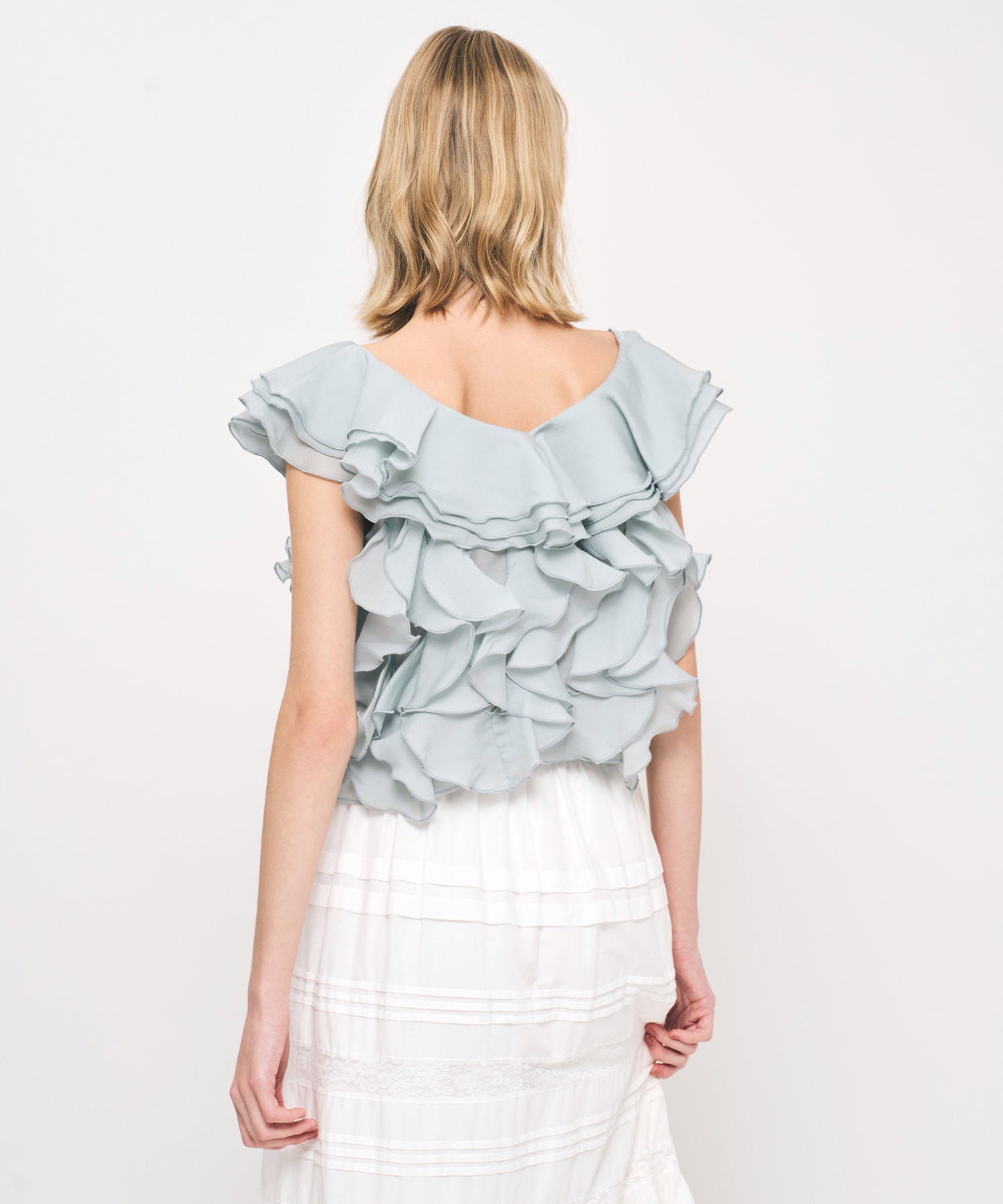 【予約】シアーフレアフリルブラウス