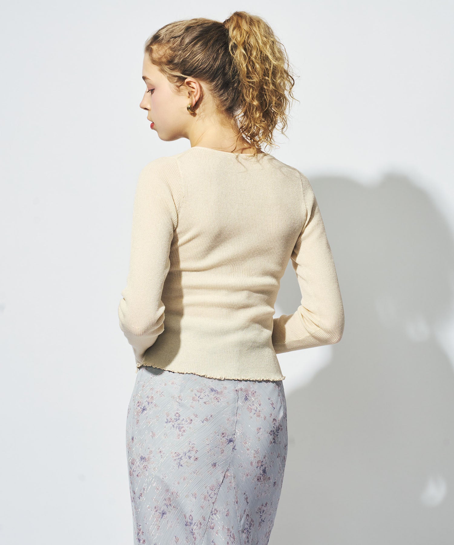 シアーリブニットカーディガン