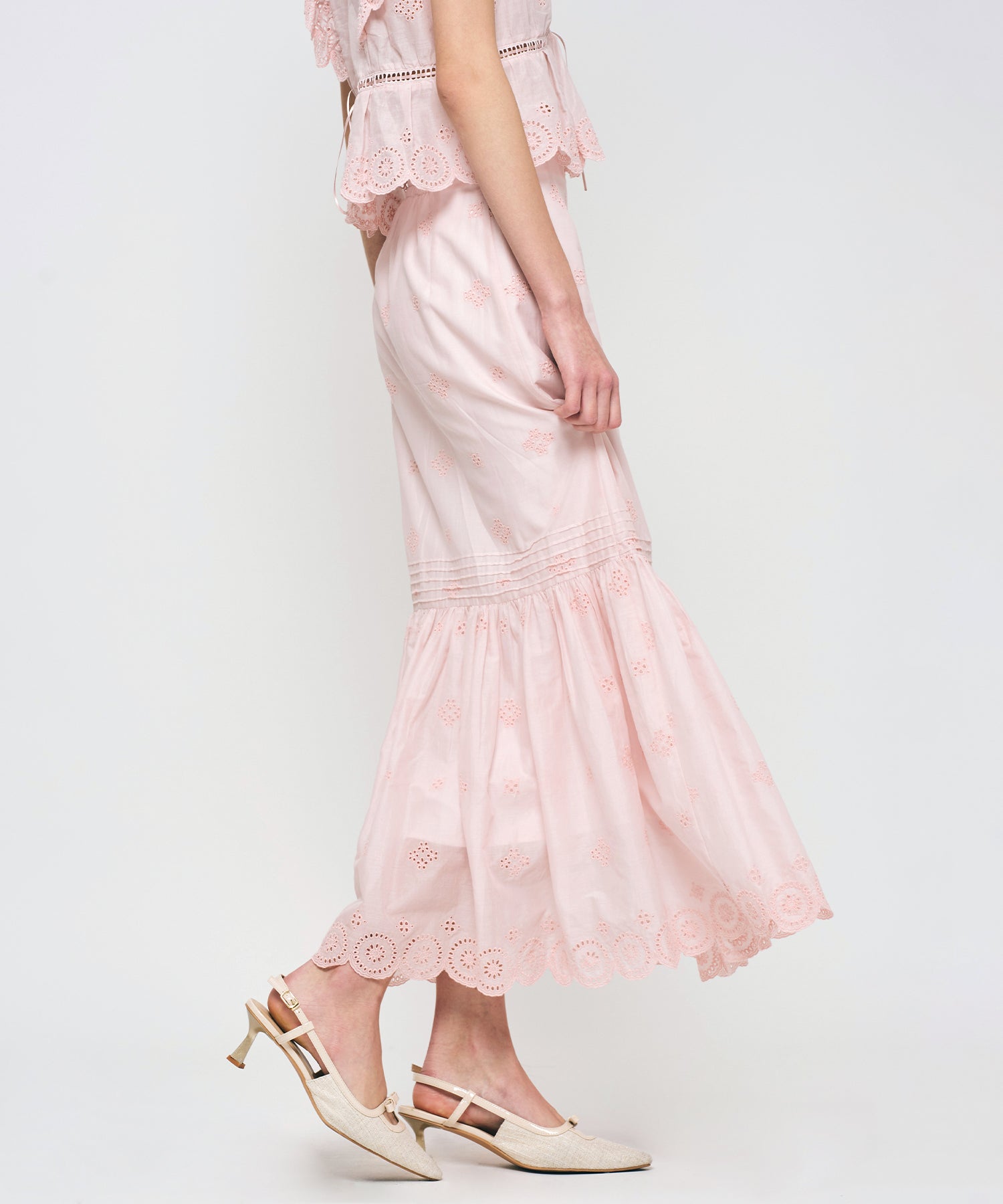 コットンボイルフラワースカート