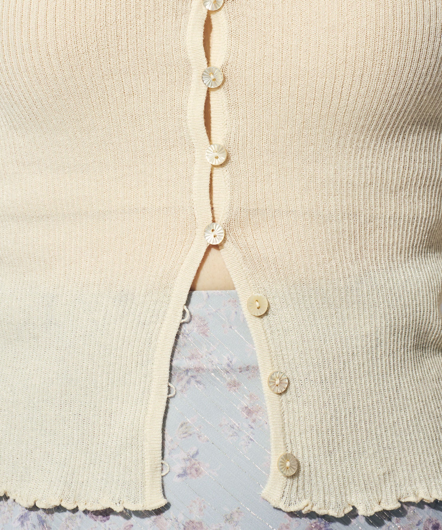 シアーリブニットカーディガン