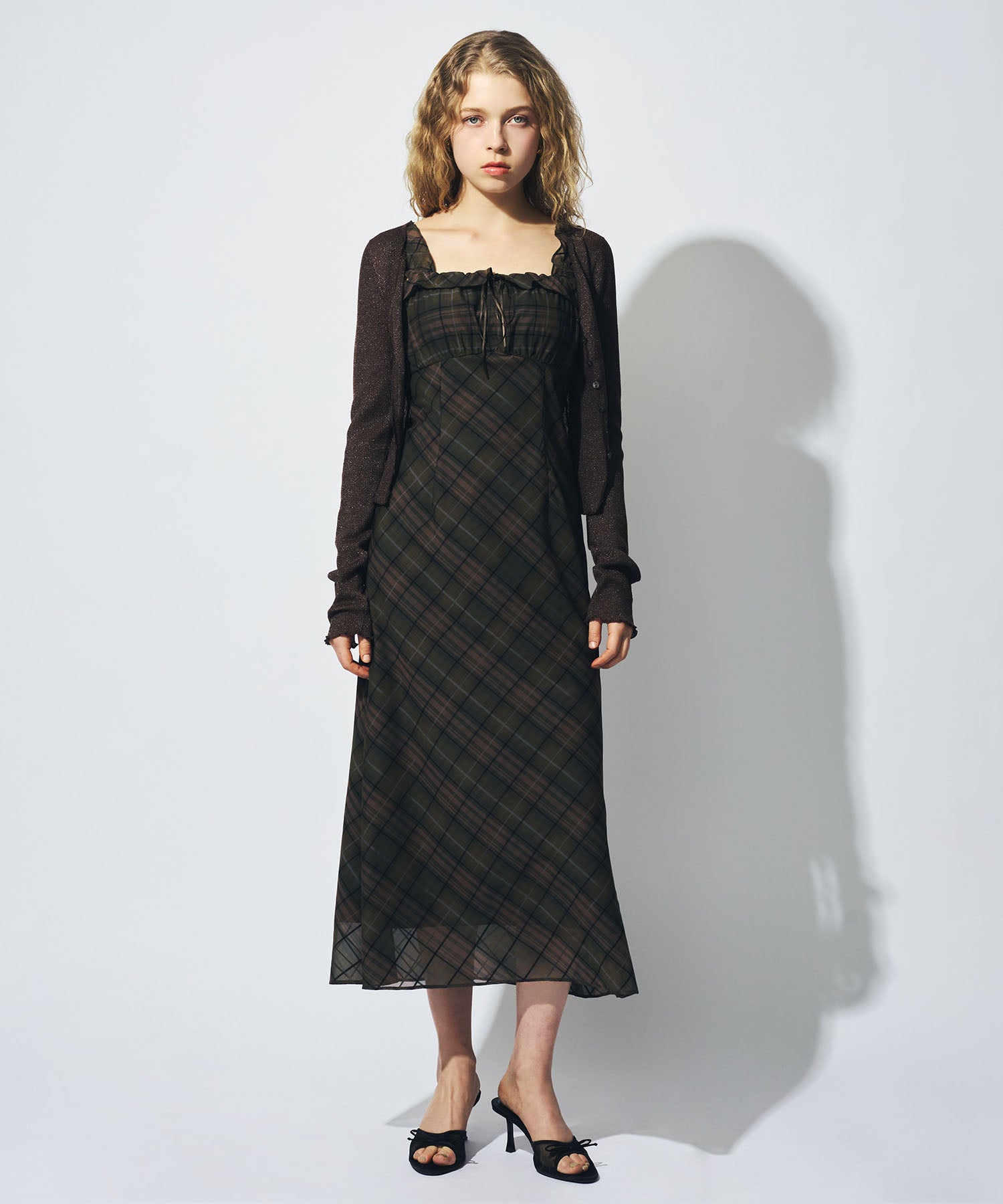 シアーリブニットカーディガン