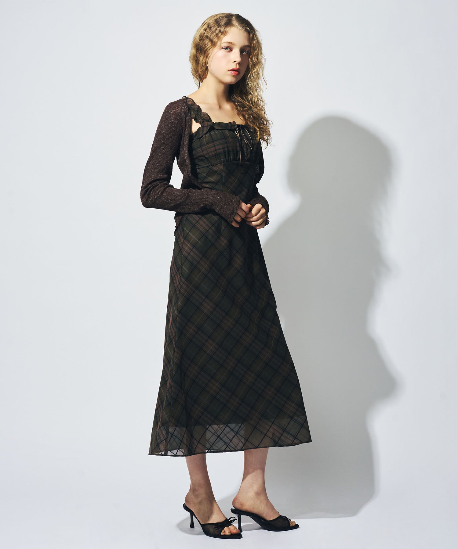 シアーリブニットカーディガン