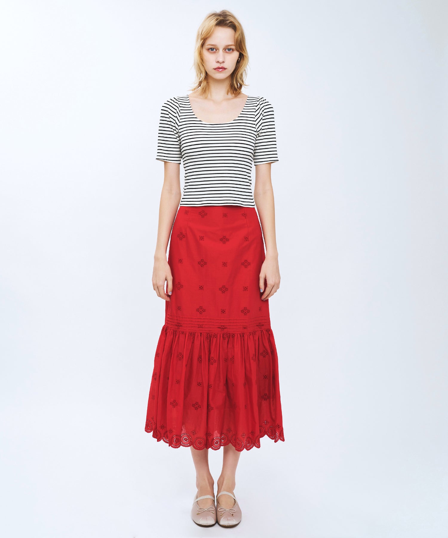 コットンボイルフラワースカート