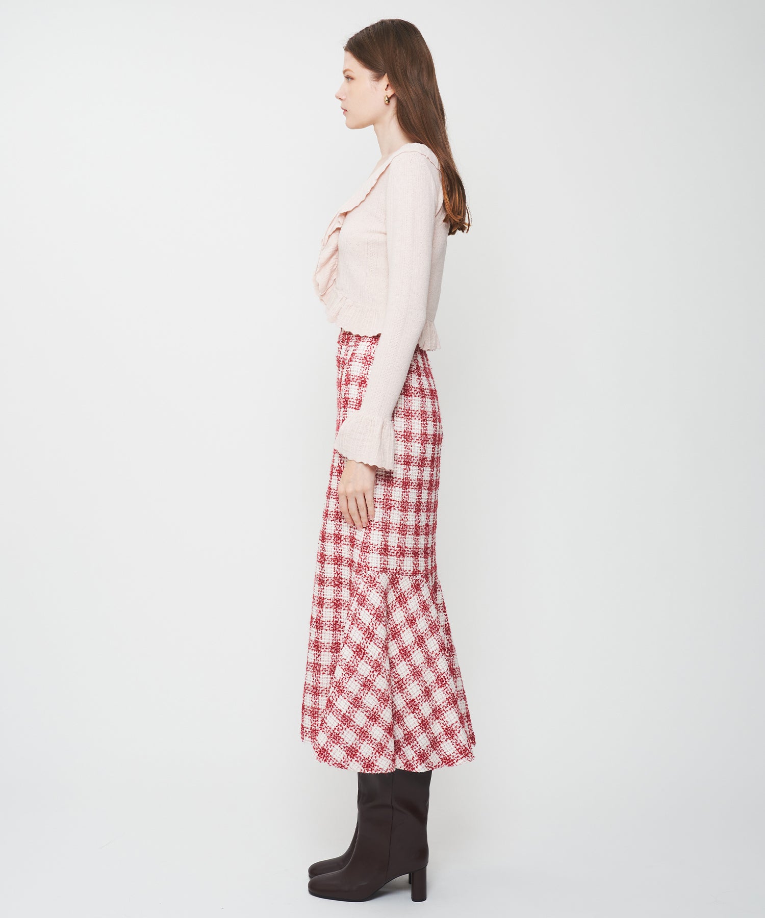 アイレットフリルニットカーディガン