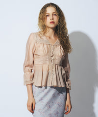 セーラーカラーレースブラウス