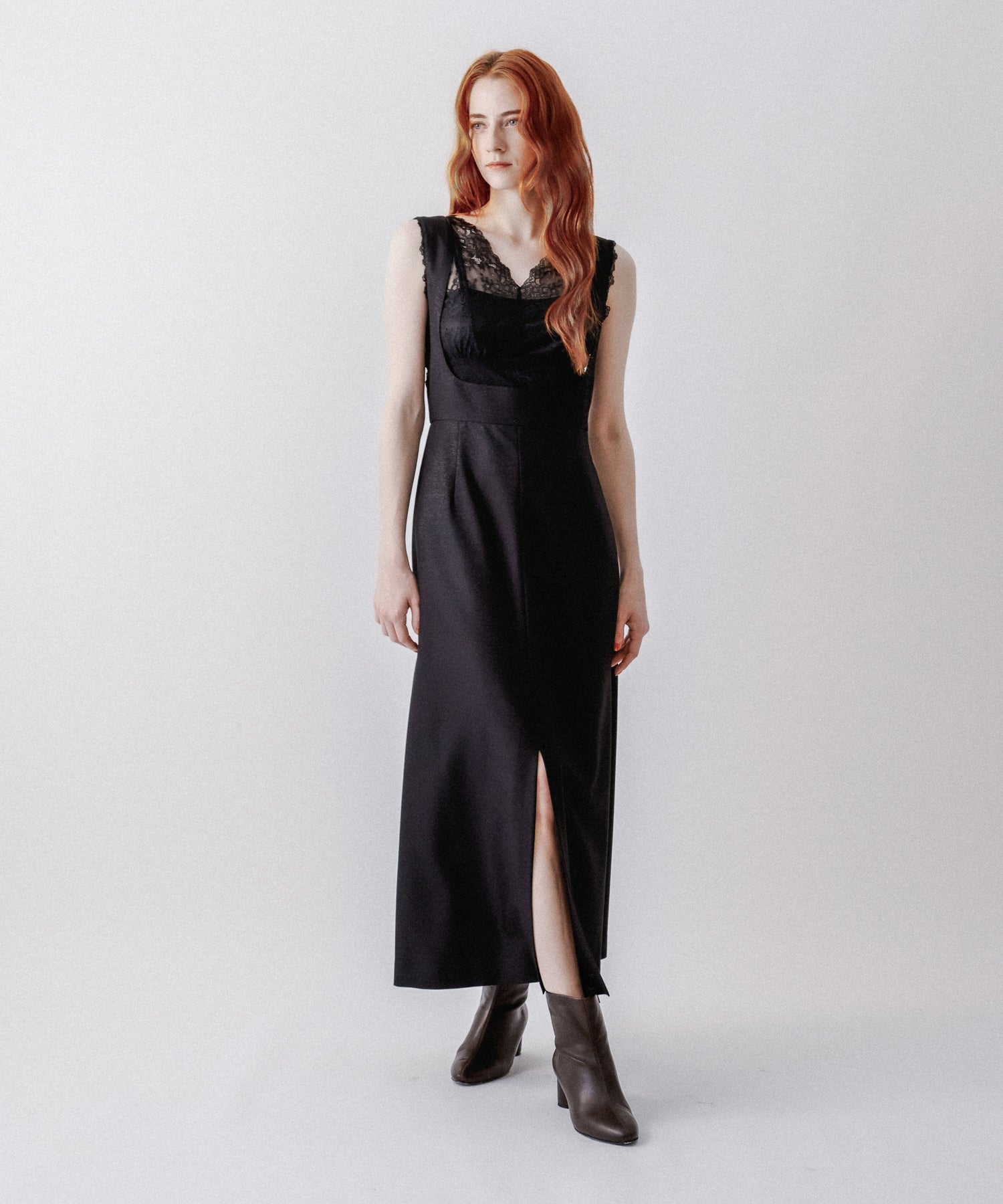 Strap Lame Long Skirt