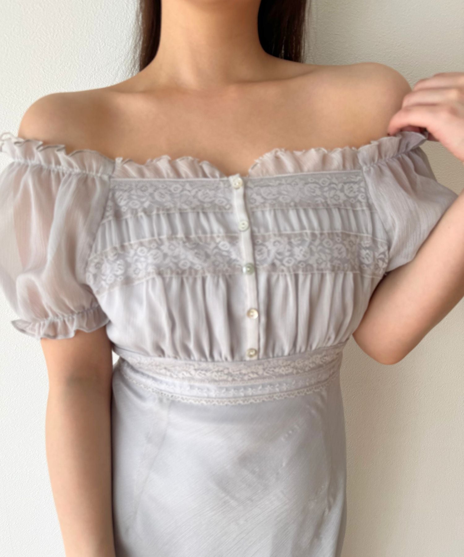 【予約】2wayオフショルシフォンドレス