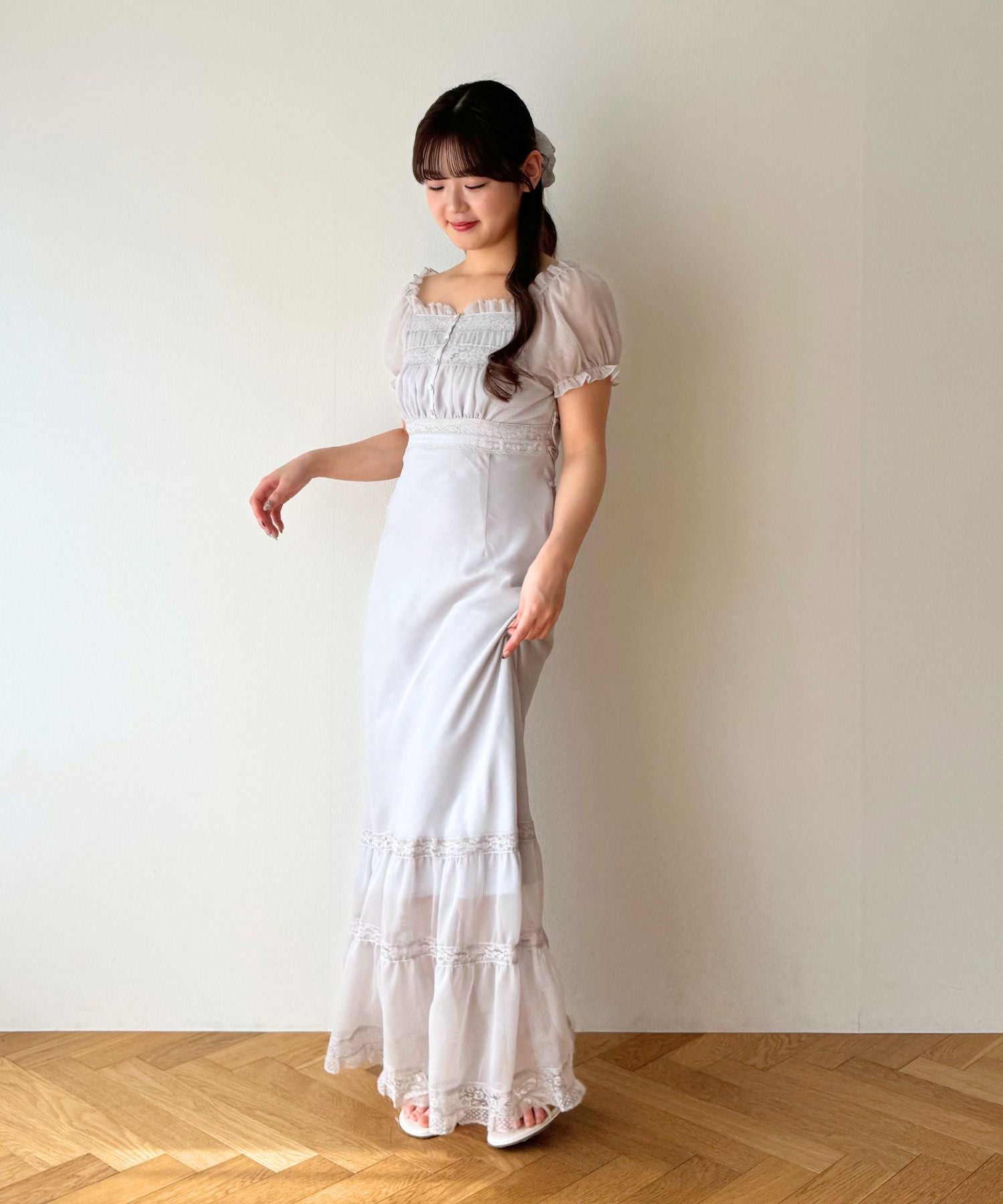 2wayオフショルシフォンドレス