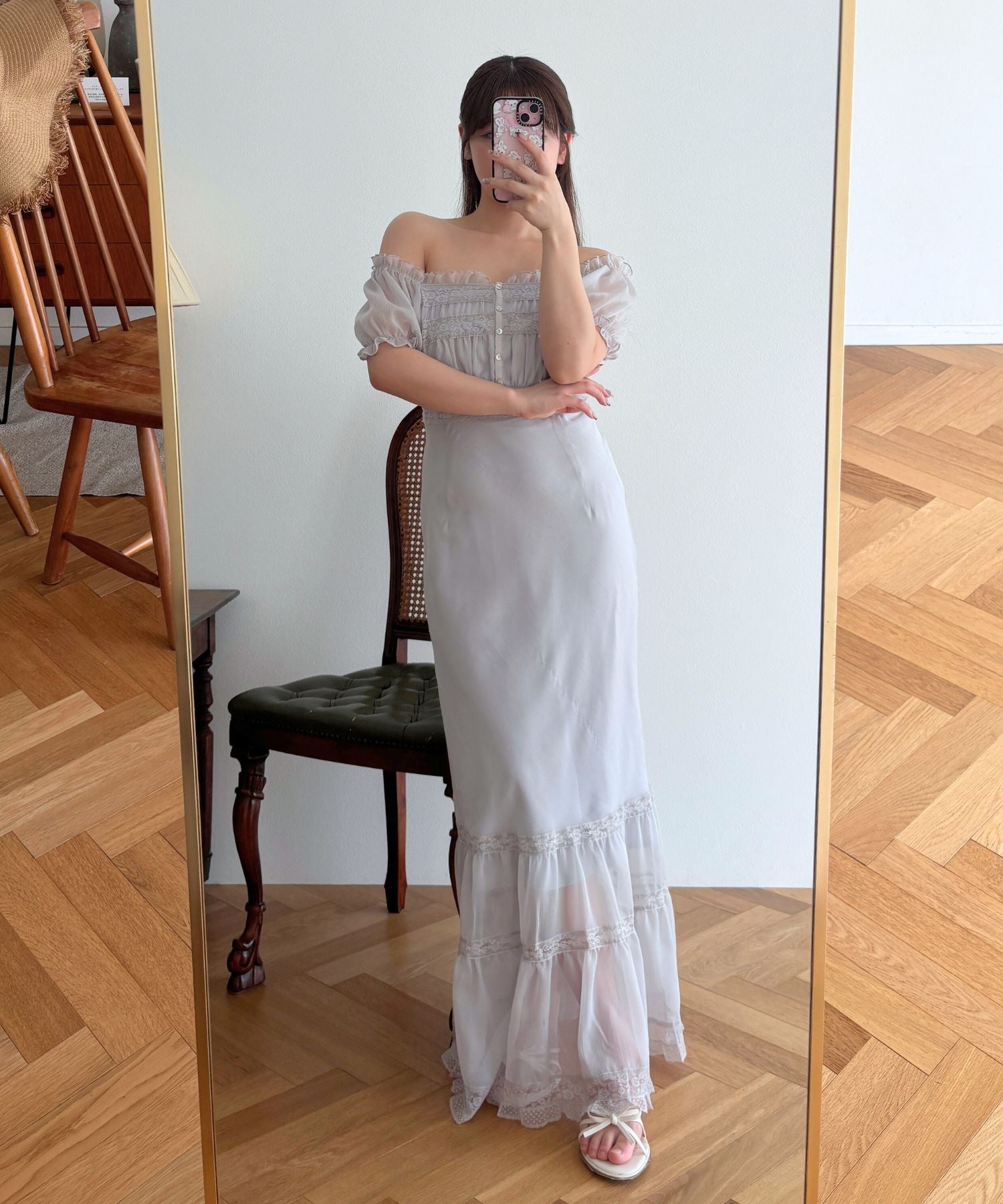 2wayオフショルシフォンドレス