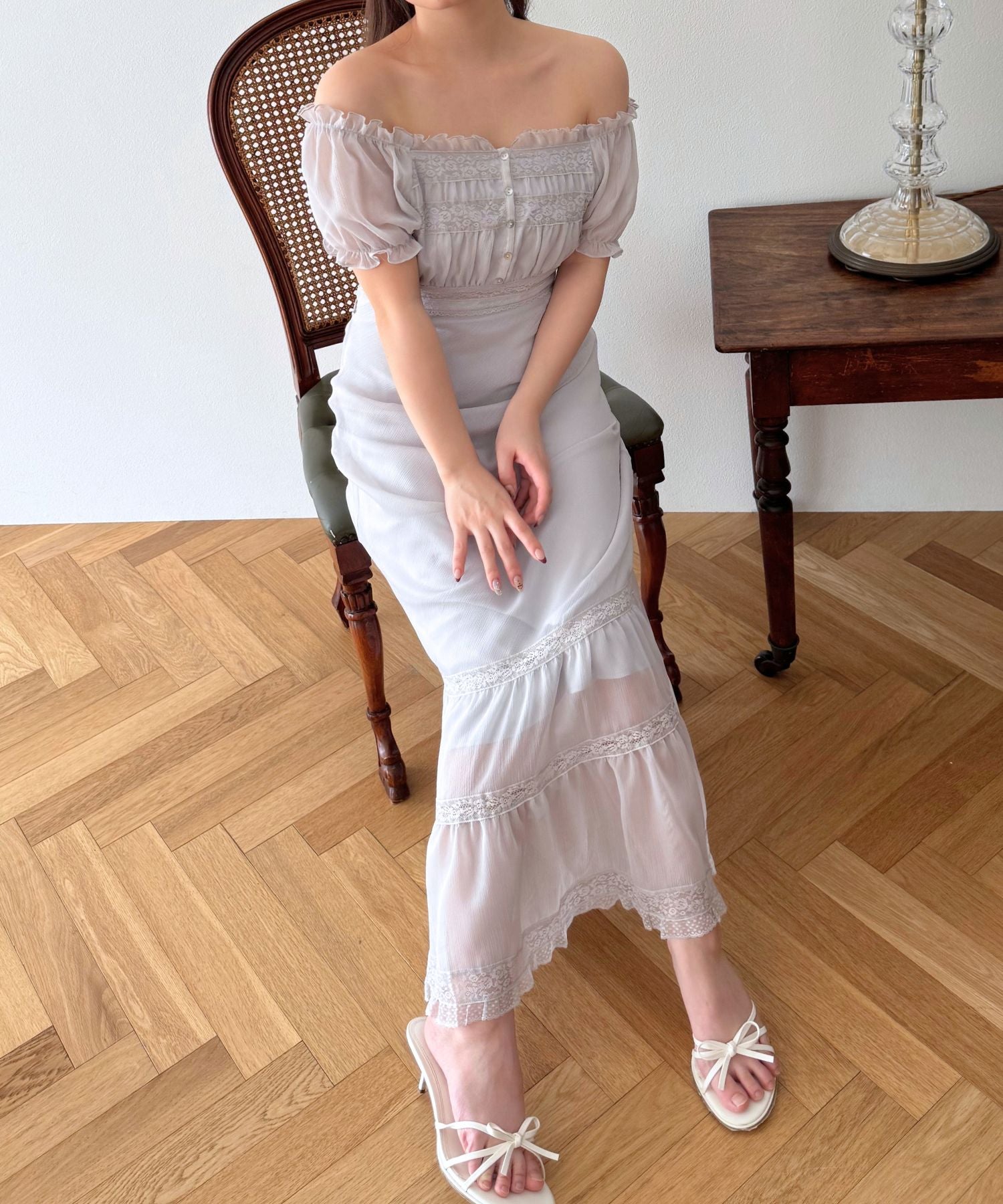 【予約】2wayオフショルシフォンドレス