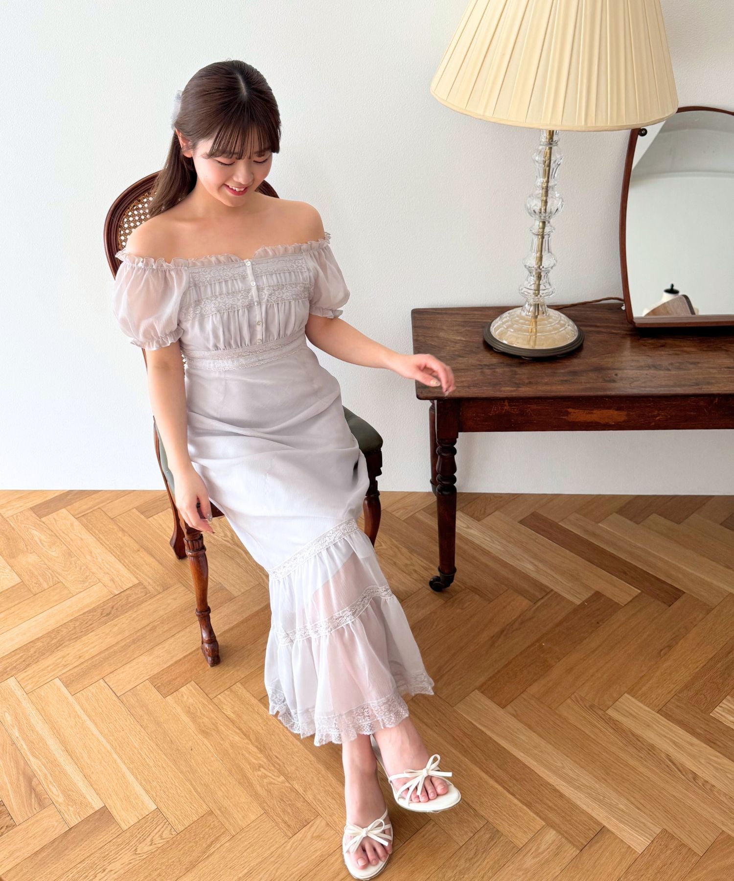 【予約】2wayオフショルシフォンドレス