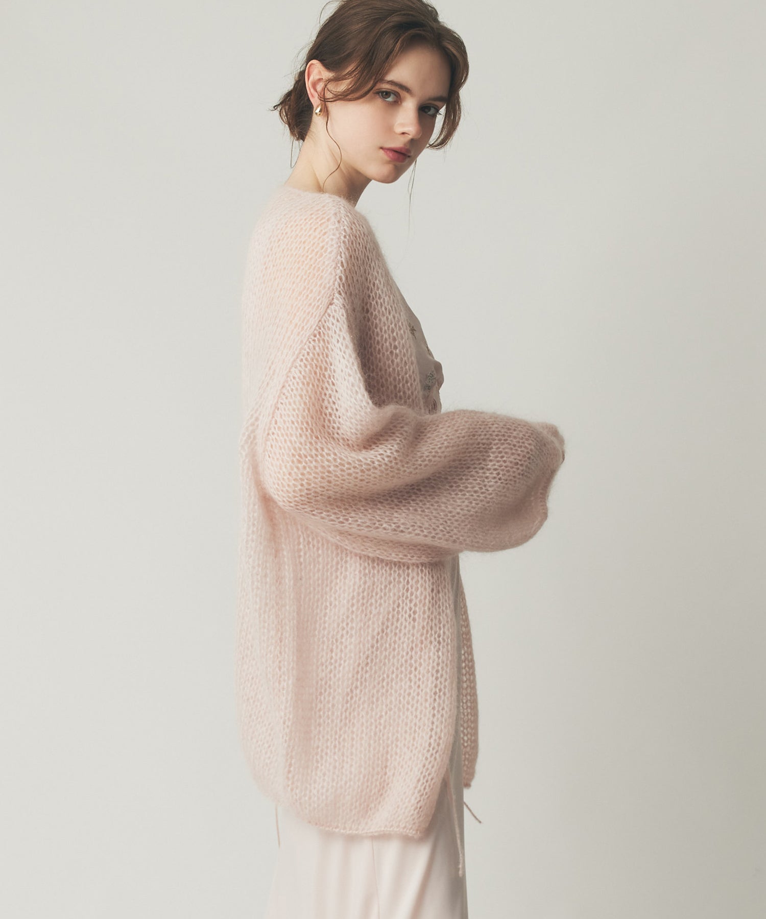 2wayキッドモヘヤシアーニット