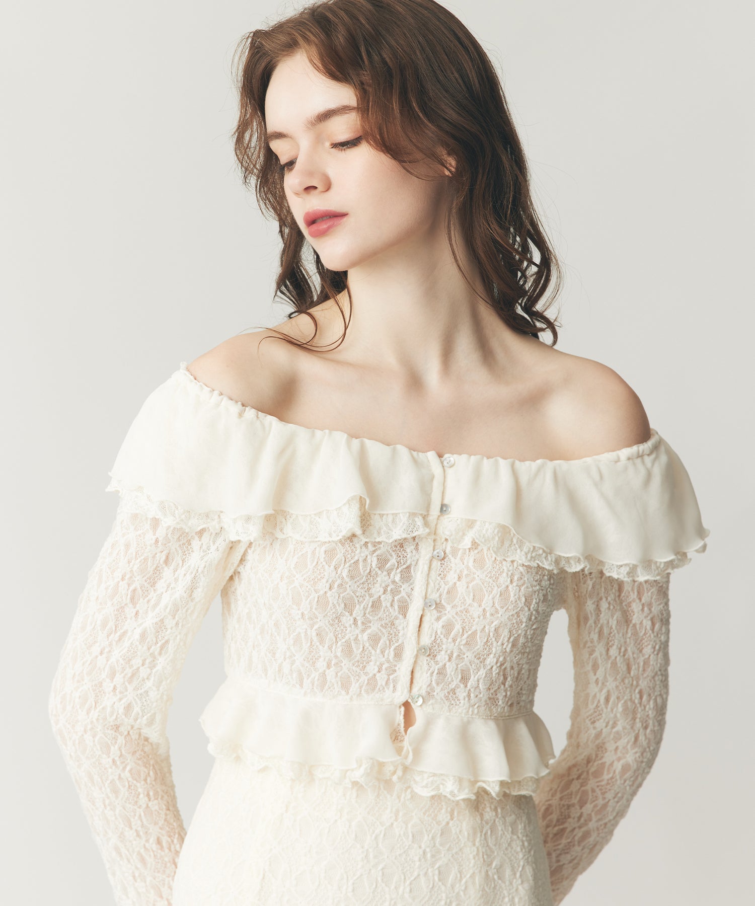 2wayストレッチレースブラウス