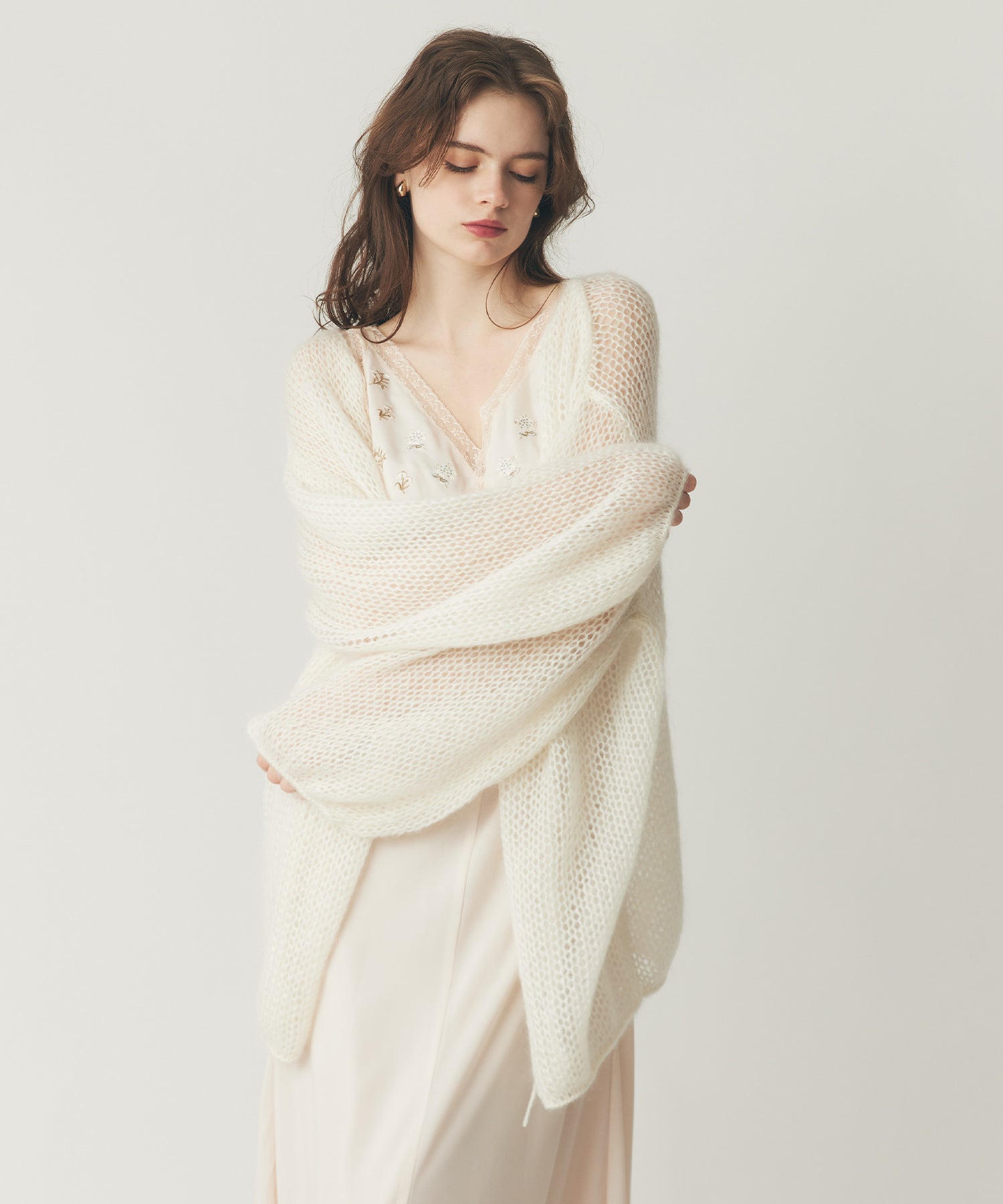 2wayキッドモヘヤシアーニット