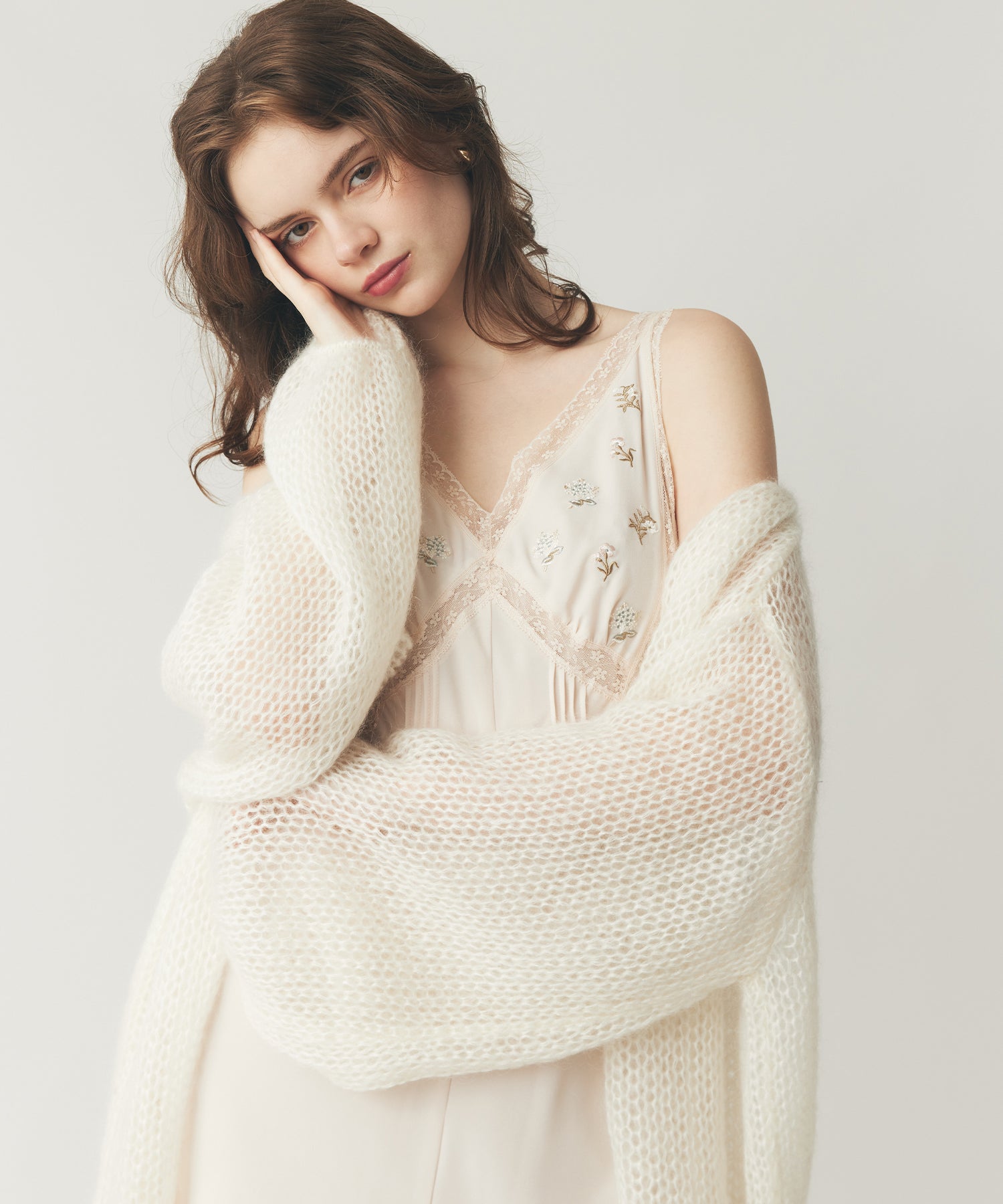 2wayキッドモヘヤシアーニット