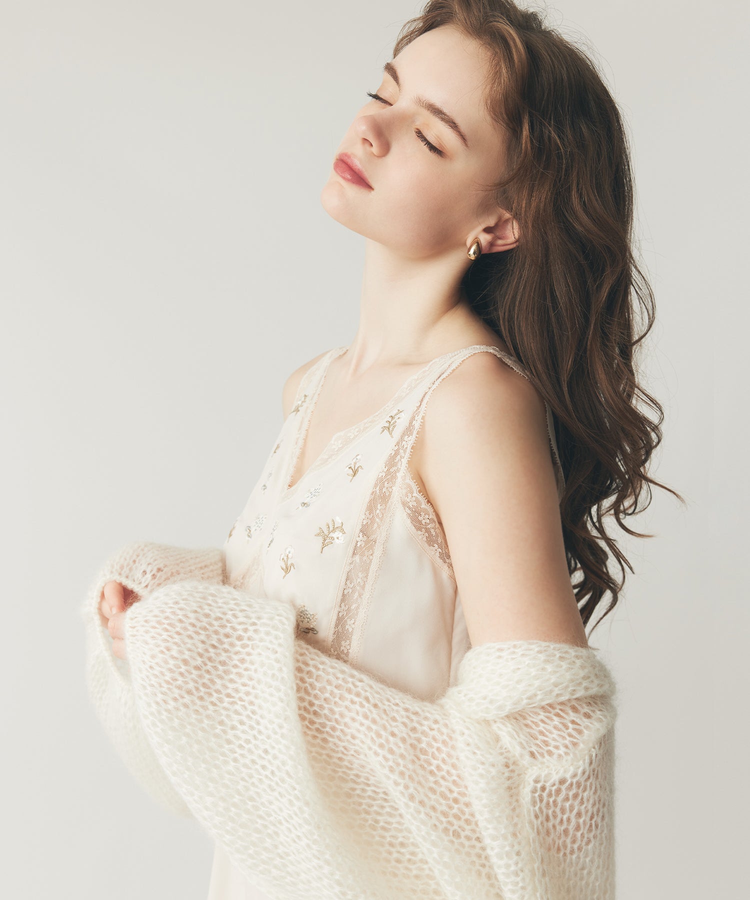 2wayキッドモヘヤシアーニット