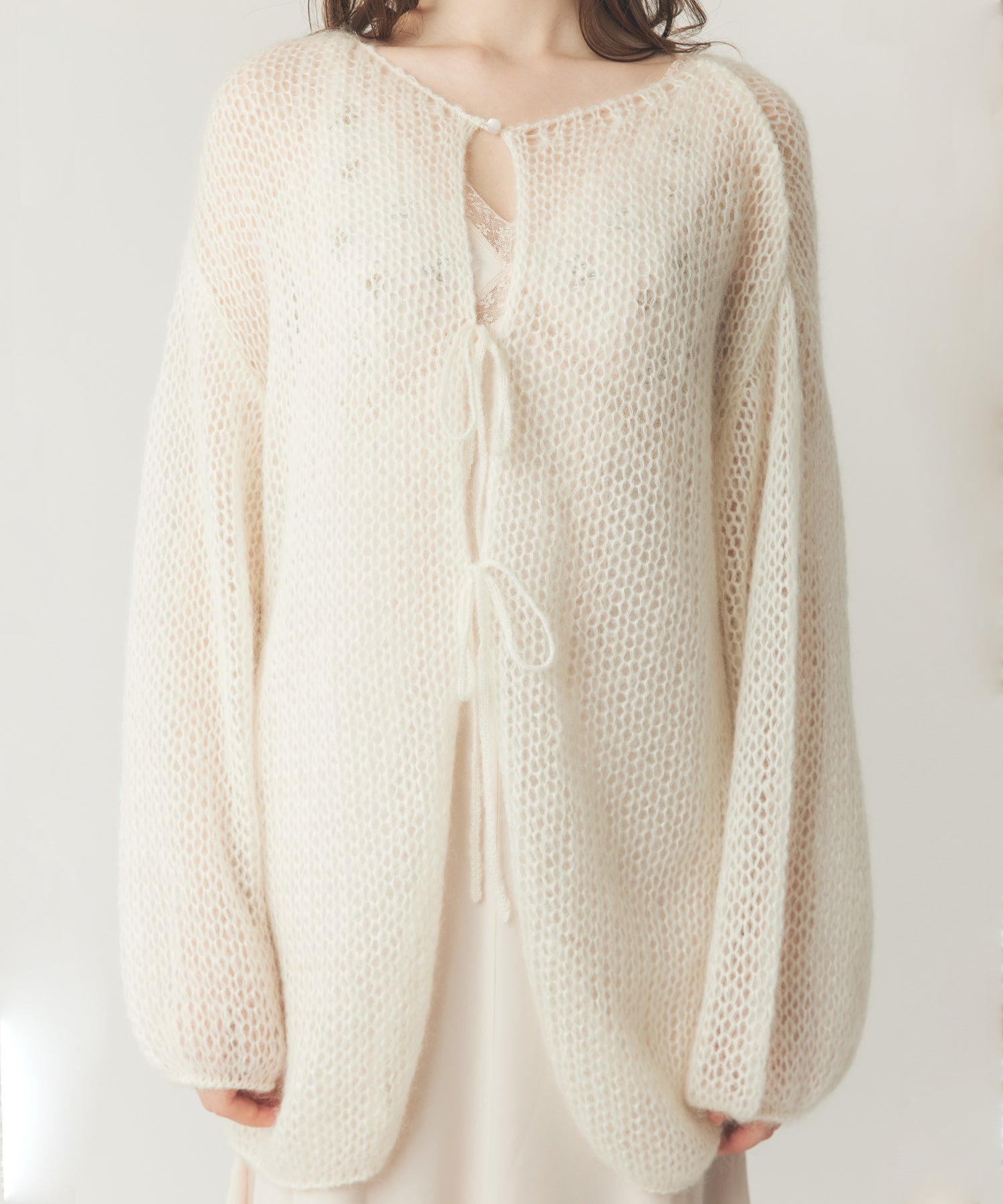 2wayキッドモヘヤシアーニット