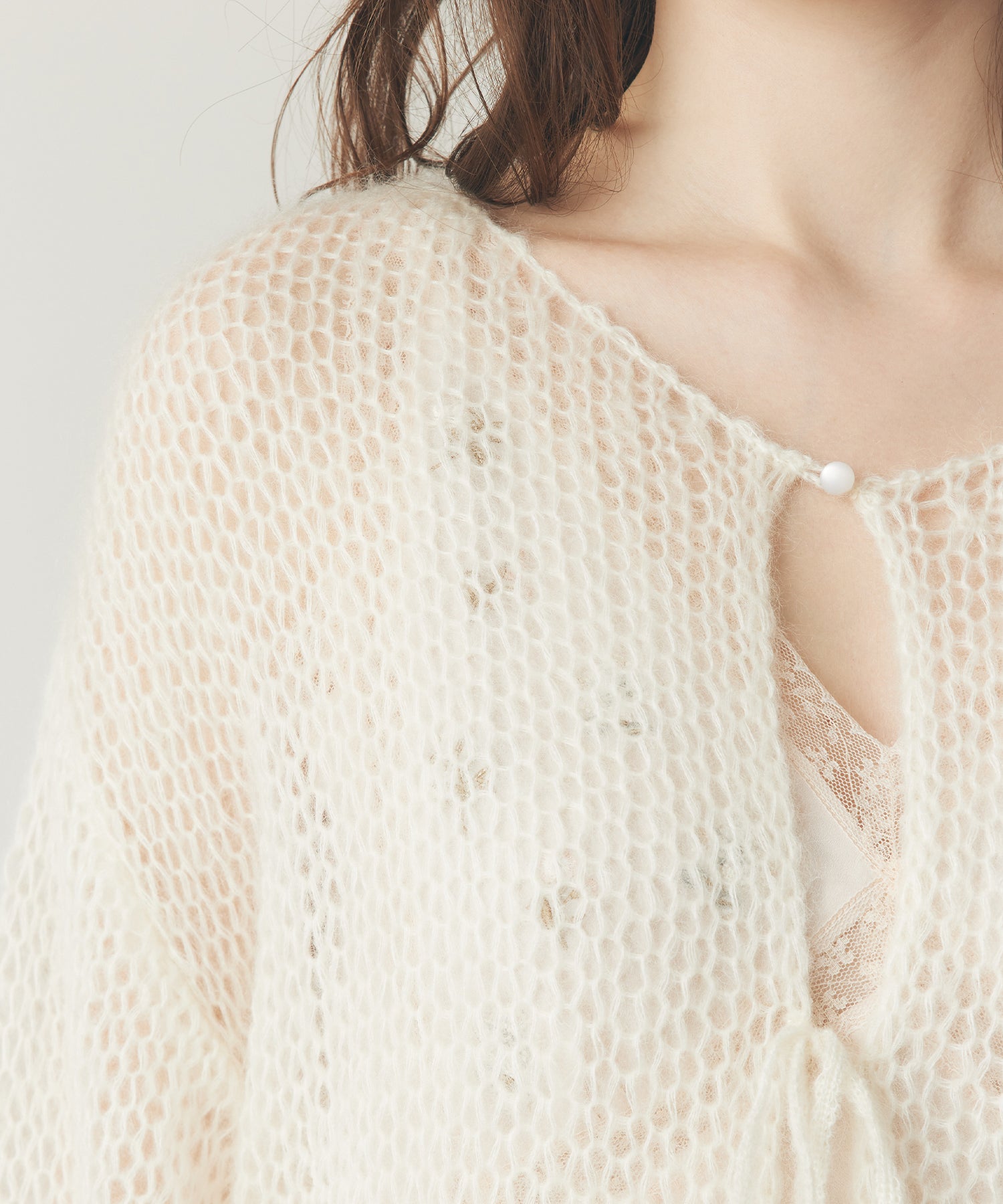 2wayキッドモヘヤシアーニット