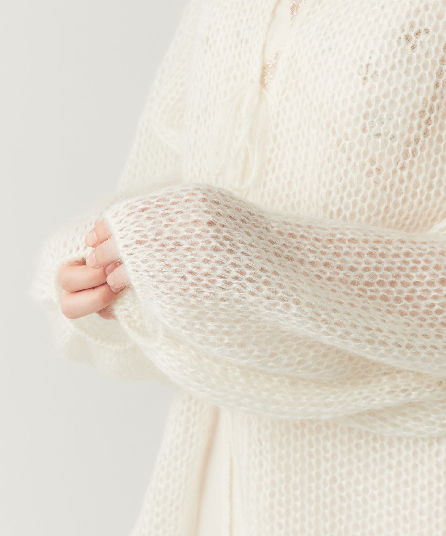 2wayキッドモヘヤシアーニット